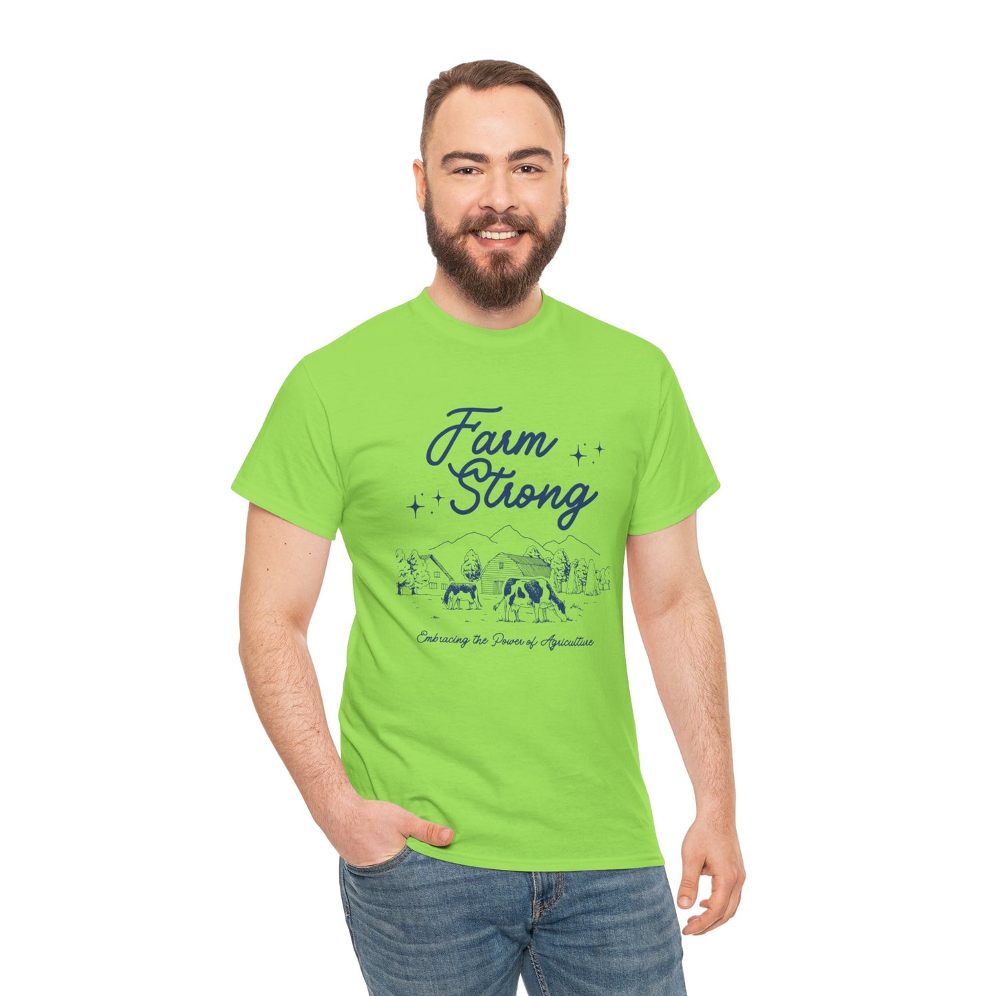 Farm Strong Unisex Cotton Tee - Embracing the Power of Agriculture, Motivational Shirt, Inspirational Tee