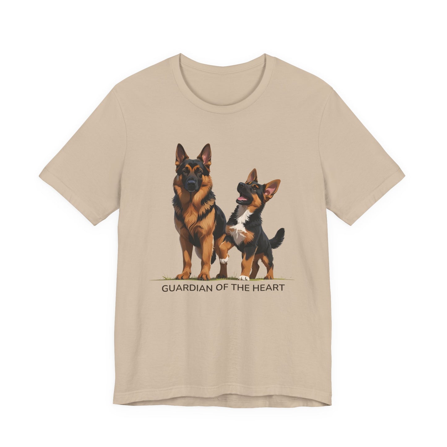 German Shepherd and Puppy Tee - Guardian of the Heart, Gifting for Pet Owners, Cute Graphic Shirt, Perfect for Birthdays, Dog-Themed Apparel