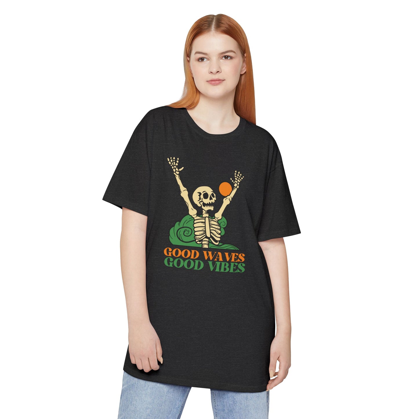 Good Waves Good Vibes Unisex Tee | Casual Summer Shirt, Urban Streetwear, Gift for Beach Lovers, Music Festivals, Adventure Spirit