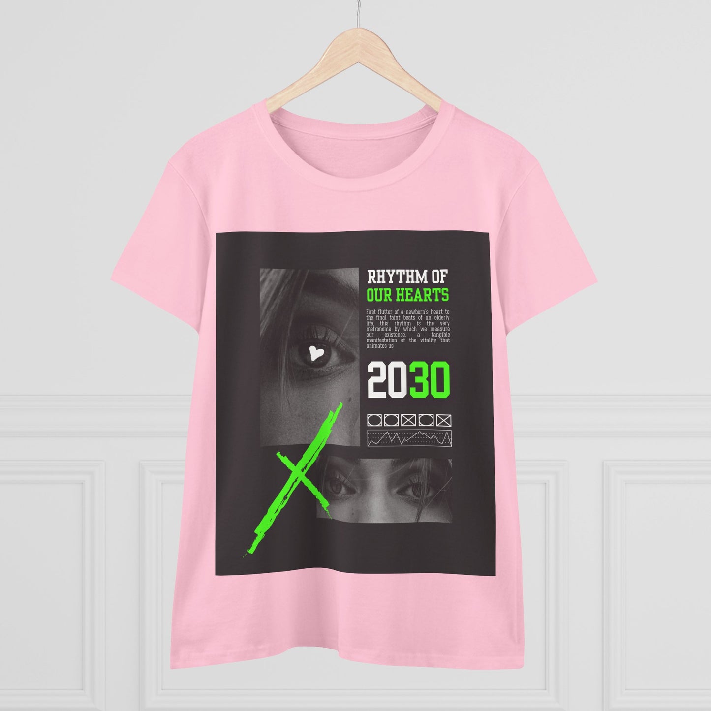 Women’s Graphic Tee, Rhythm of Our Hearts Shirt, Casual Wear, Music Lover Shirt, Gift for Her