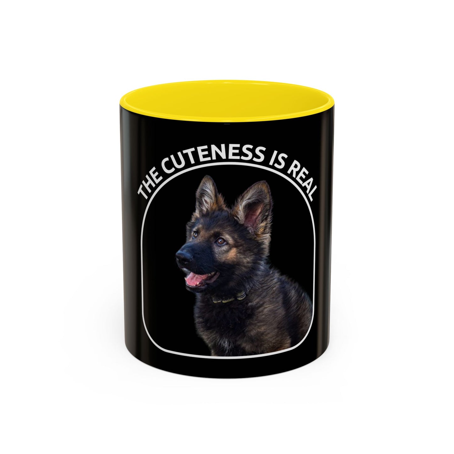 Accent Coffee Dog Lover Mug With a German Shepherd Puppy and Caption The Cuteness Is Real