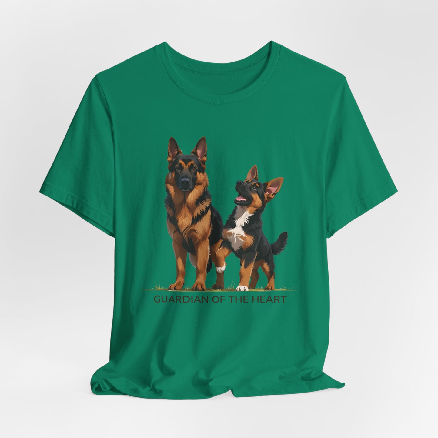 German Shepherd and Puppy Tee - Guardian of the Heart, Gifting for Pet Owners, Cute Graphic Shirt, Perfect for Birthdays, Dog-Themed Apparel