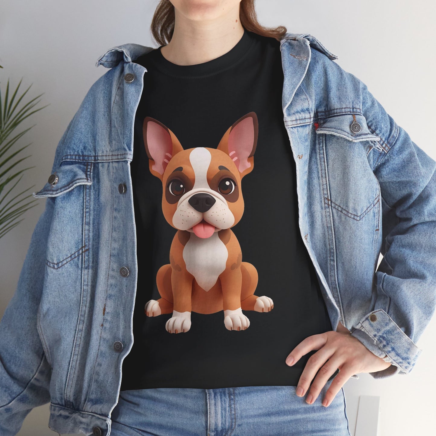 Cute 3D French Bulldog T-Shirt Unisex Heavy Cotton Tee, Dog Lover Gift