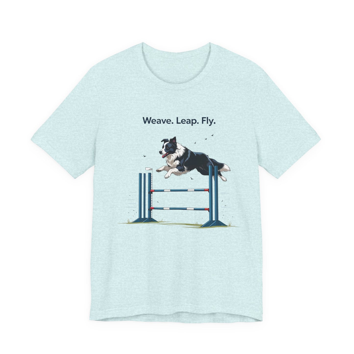 Dog Agility Spirit T-Shirt, Weave Leap Fly Tee, Gifts for Dog Lovers, Pet Enthusiasts, Animal Lovers T-Shirt, Casual Wear, Dog Show Gear