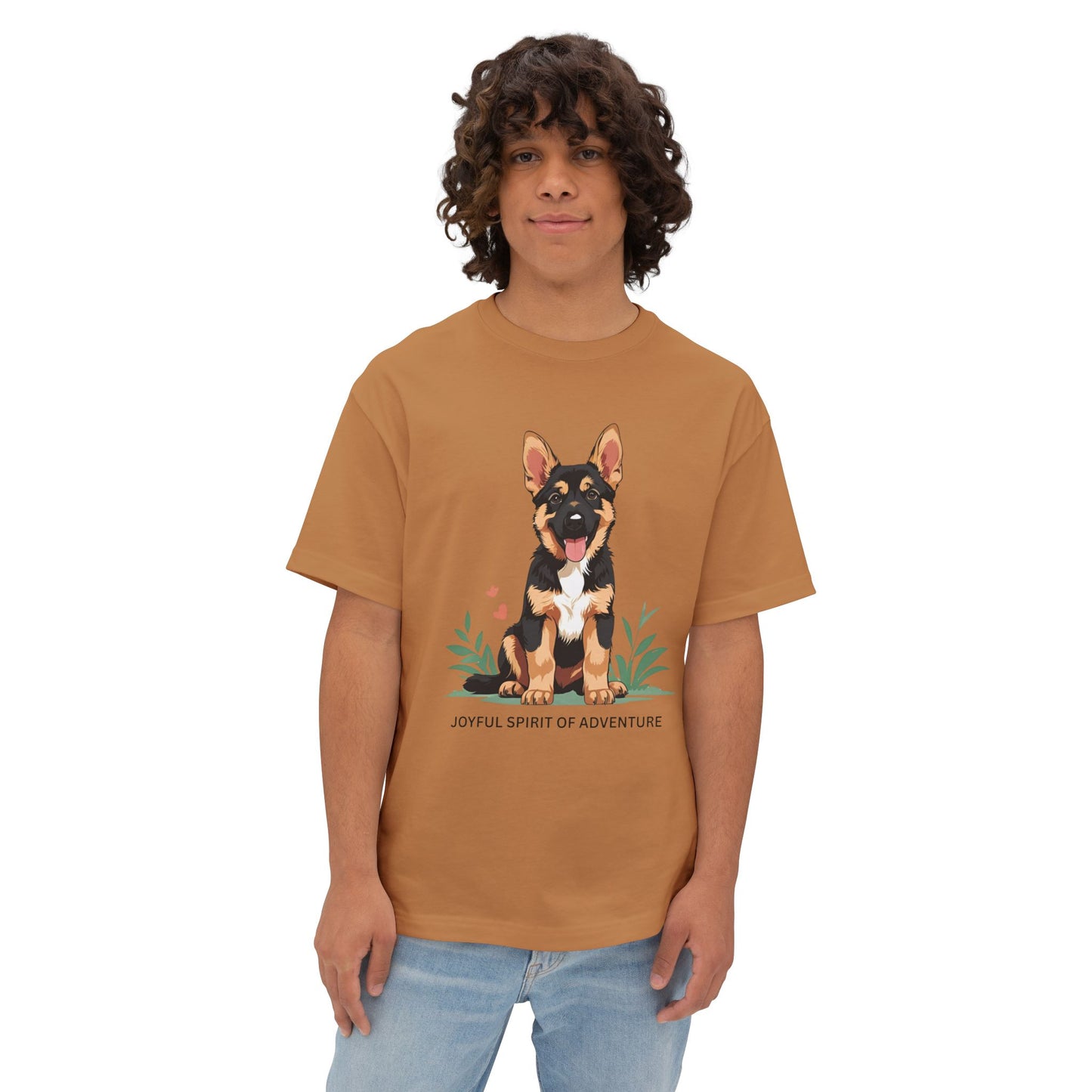 Joyful Spirit of Adventure German Shepherd Puppy Tee | Unisex Oversized Boxy T-Shirt, Pet Lover Gift, Animal Lover Apparel, Gift for Dog Owners