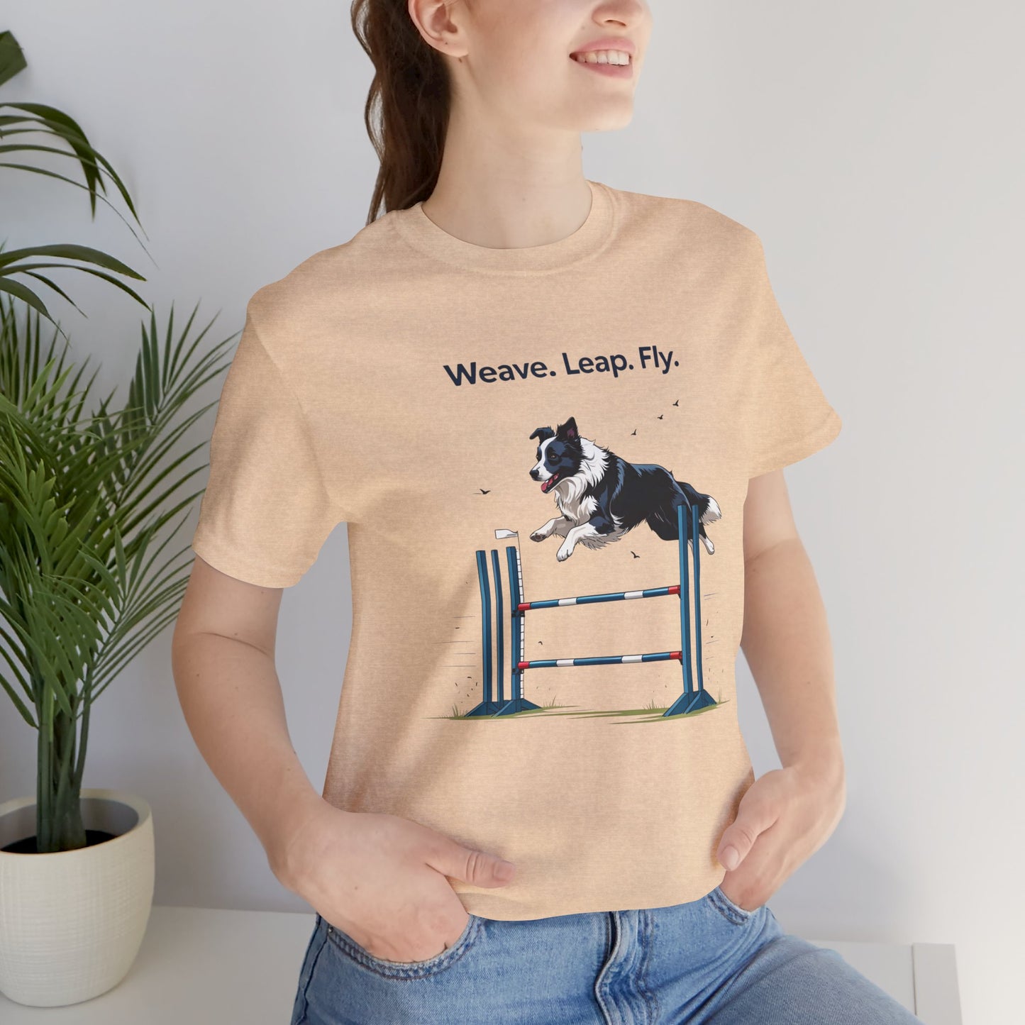 Dog Agility Spirit T-Shirt, Weave Leap Fly Tee, Gifts for Dog Lovers, Pet Enthusiasts, Animal Lovers T-Shirt, Casual Wear, Dog Show Gear