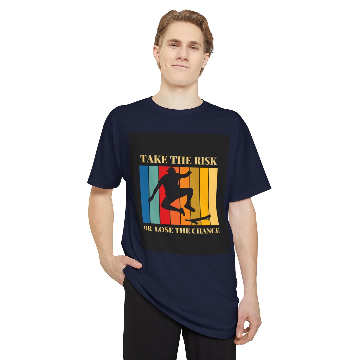 Take the Risk Urban Tee - Inspirational Skate T-Shirt, Street Style Shirt, Unisex Graphic Tee, Gift for Skaters, Casual Everyday Wear