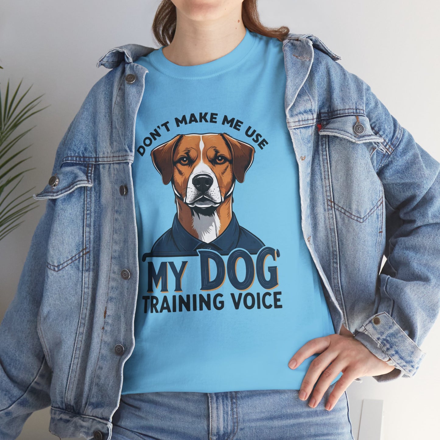 Dog Training T-Shirt - Don't Make Me Use My Dog Training Voice | Perfect Gift for Dog Owners, Casual Wear, Funny Dog Humor Shirt, Pet Training Apparel
