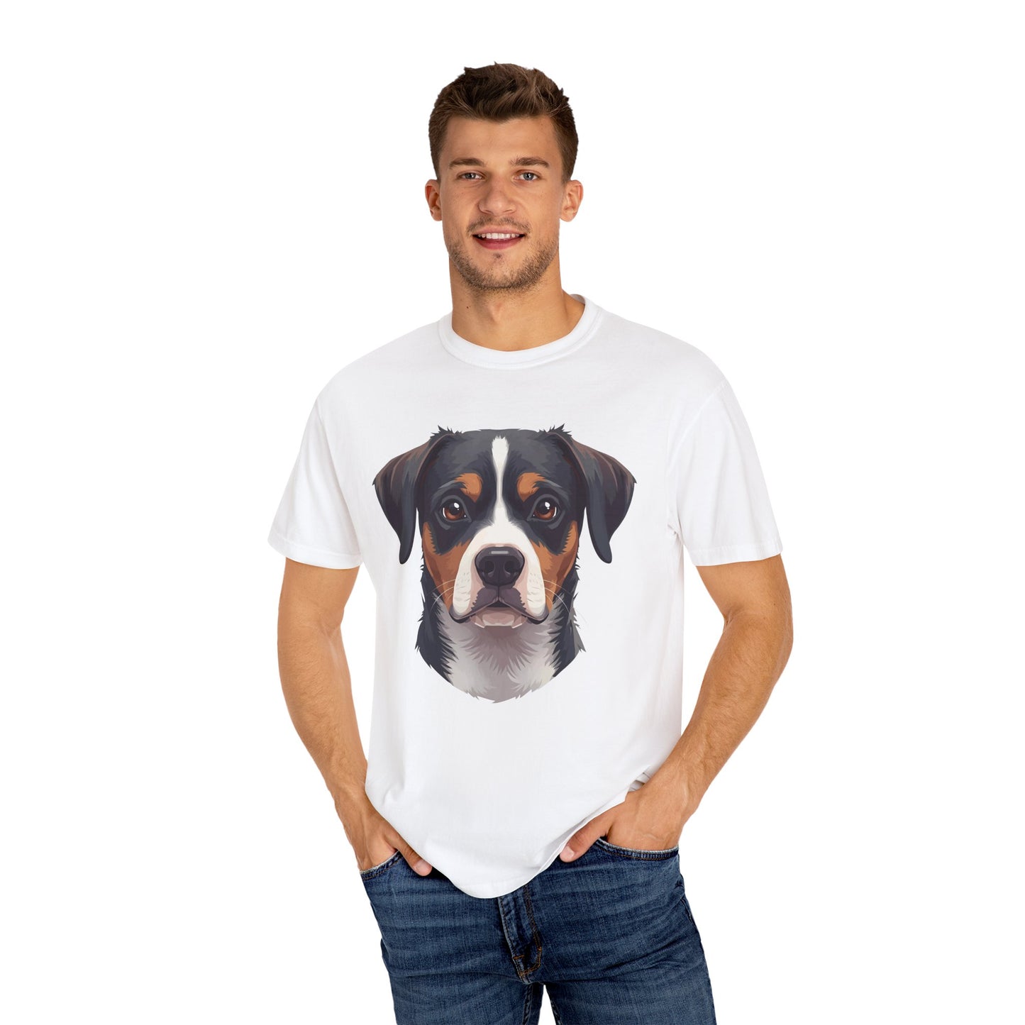 Unisex Tricolor Dog's 3D Design T-Shirt, Gift for Dog Owners, Animal Lover Apparel