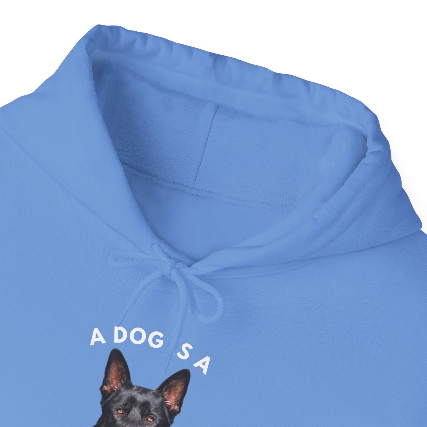 Unisex Dog Lover Hoodie With Close Up of German Shepherd and Caption A Dog Is A Man's Best Friend