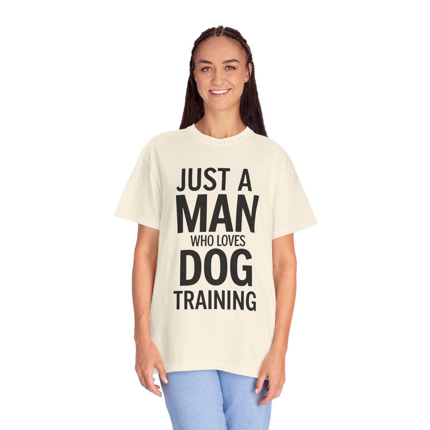 Dog Training Enthusiast T-Shirt - Just a Man Who Loves Dog Training, Pet Lover Gift, Casual Comfort Wear, Dog Owner Apparel, Gift for Dog Lovers
