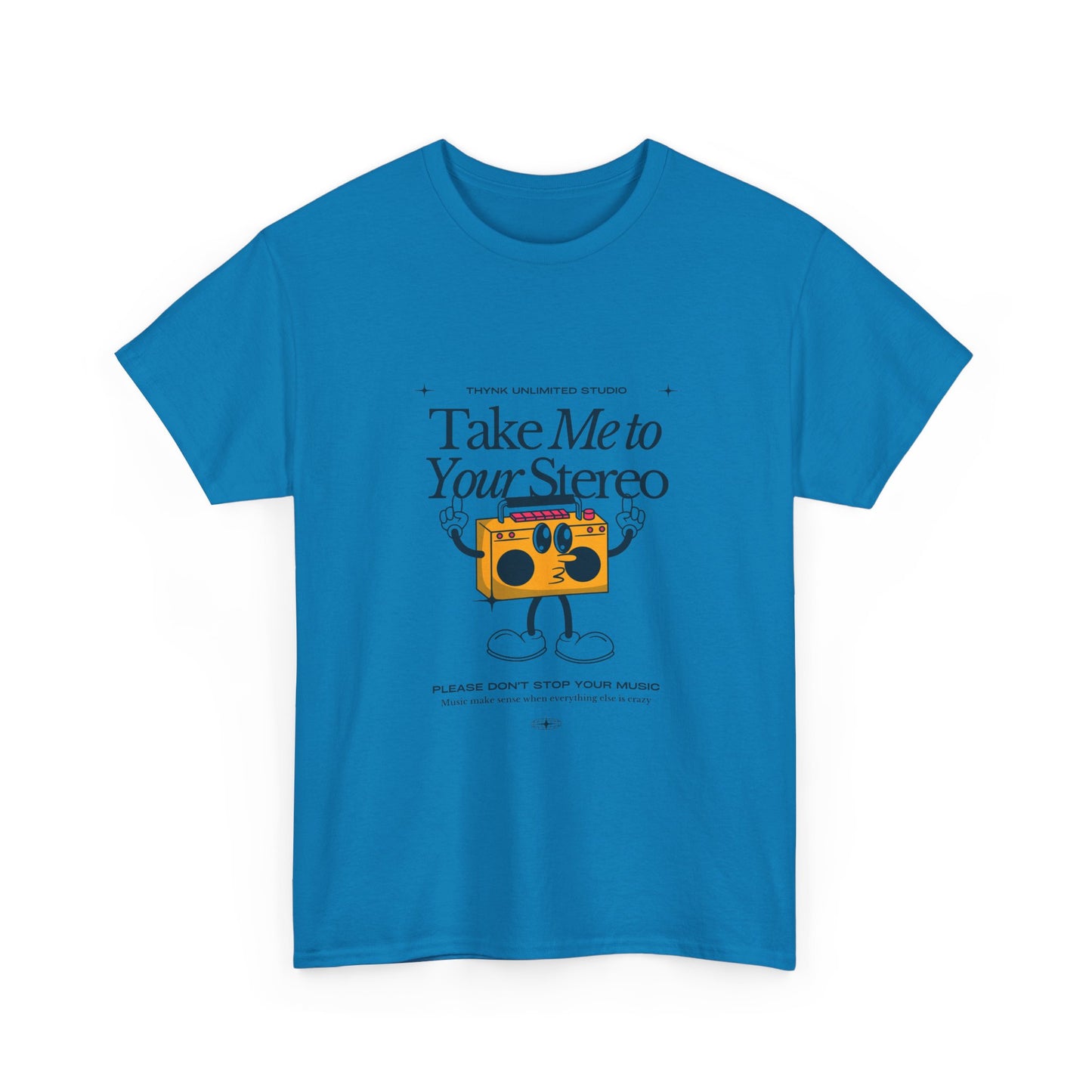 Retro Music Lover Tee - Take Me To Your Stereo, Vintage Style Shirt, Graphic T-Shirt, Unisex Cotton Top, Perfect Gift for Musicians, Summer Outfit