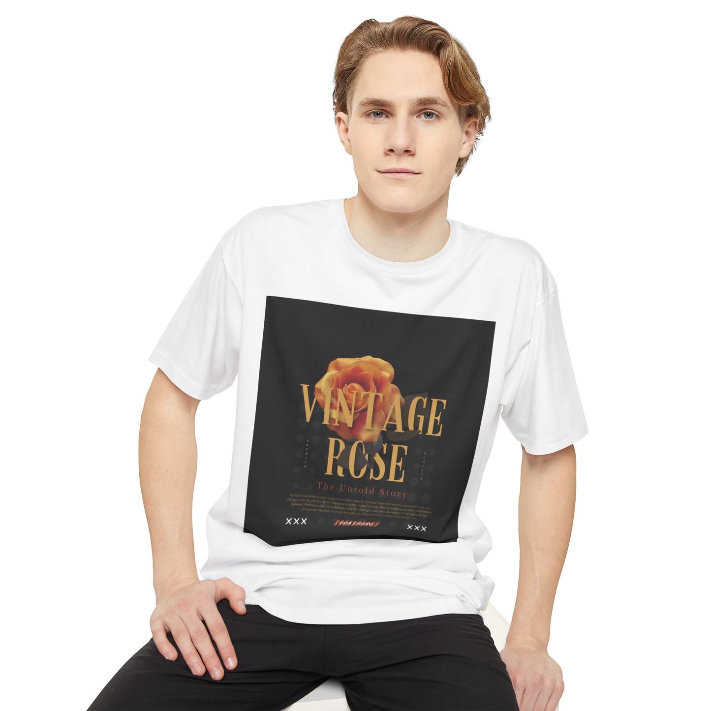 Vintage Rose Urban Tee, Trendy Graphic Tee, Casual Streetwear Shirt, Unisex Fashion Top, Perfect Gift for Art Lovers