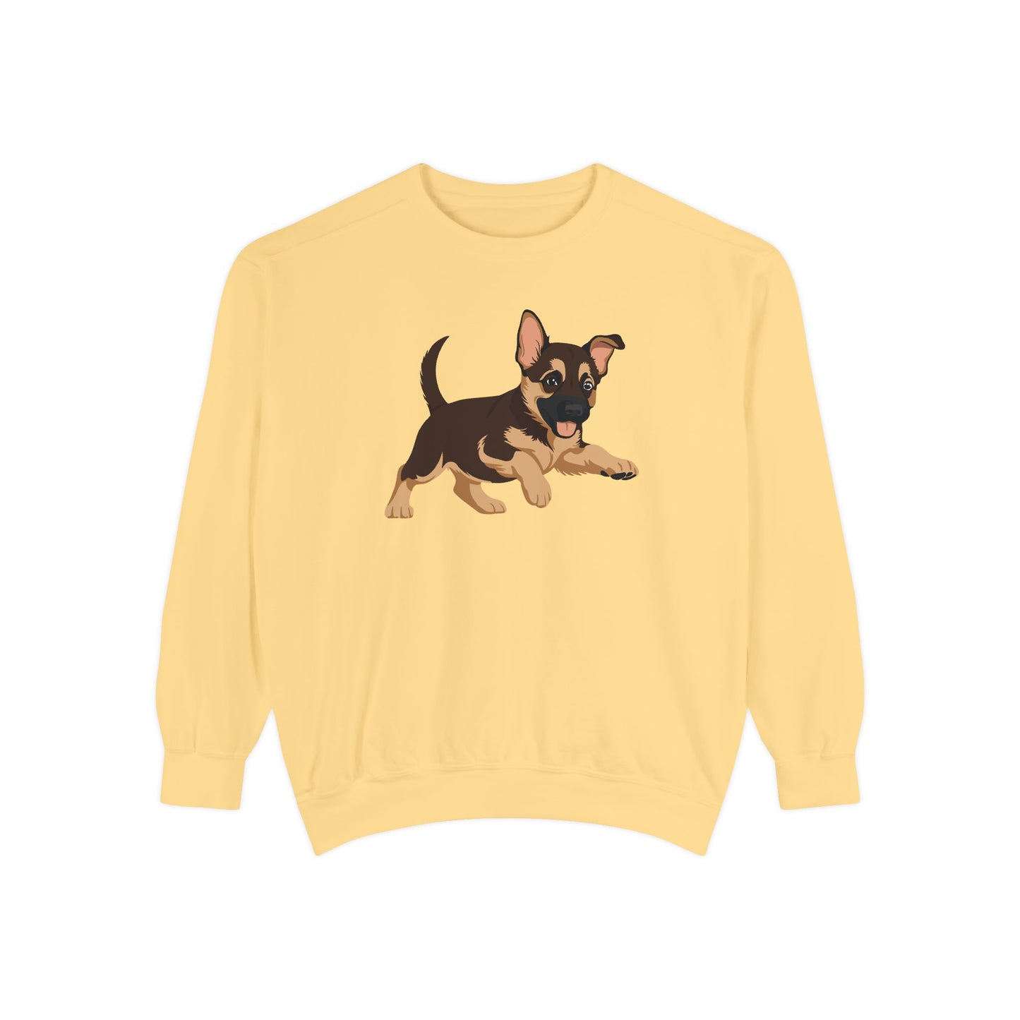 Unisex Dog Lover Sweatshirt With a Graphic of Cute Playing German Shepherd Puppy