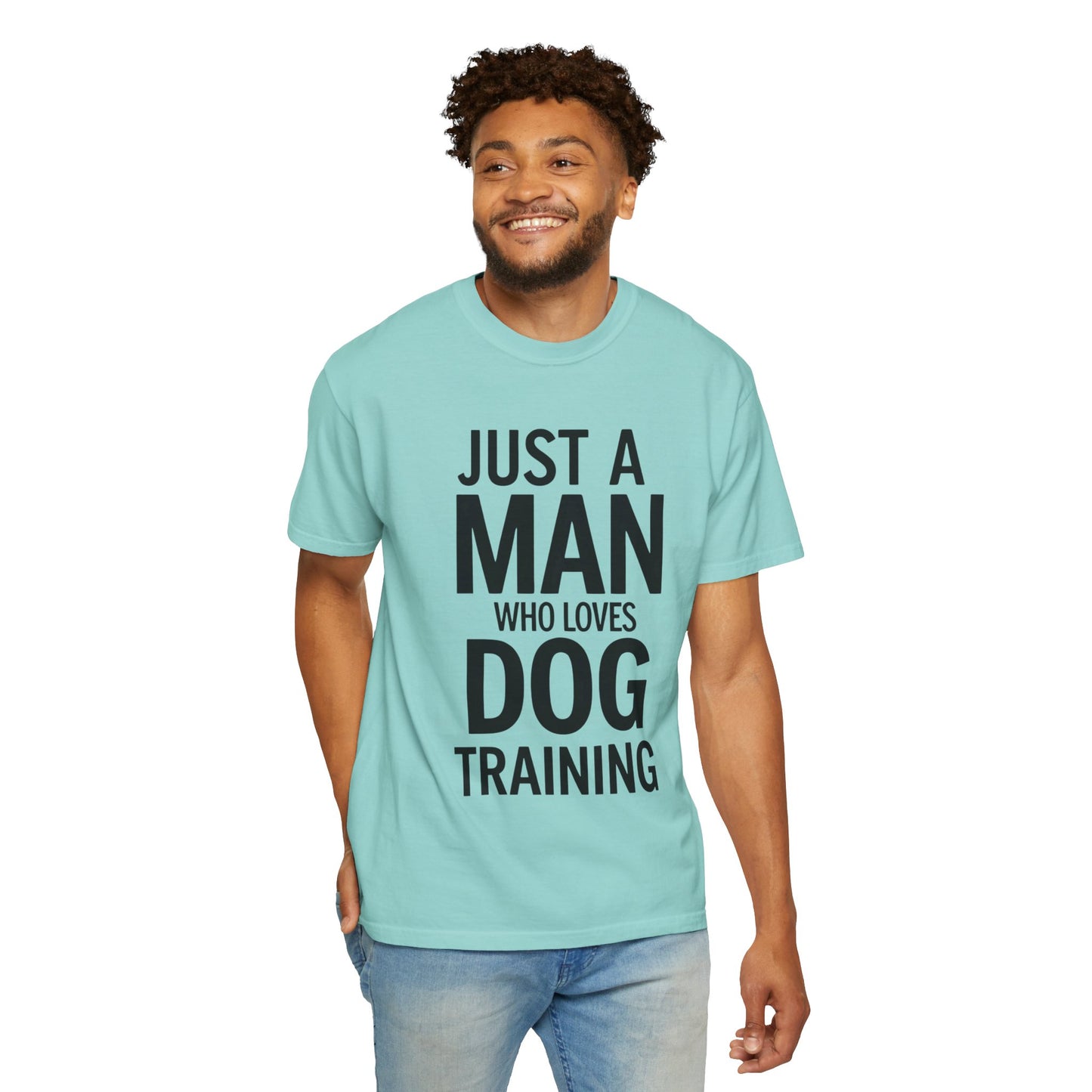 Dog Training Enthusiast T-Shirt - Just a Man Who Loves Dog Training, Pet Lover Gift, Casual Comfort Wear, Dog Owner Apparel, Gift for Dog Lovers