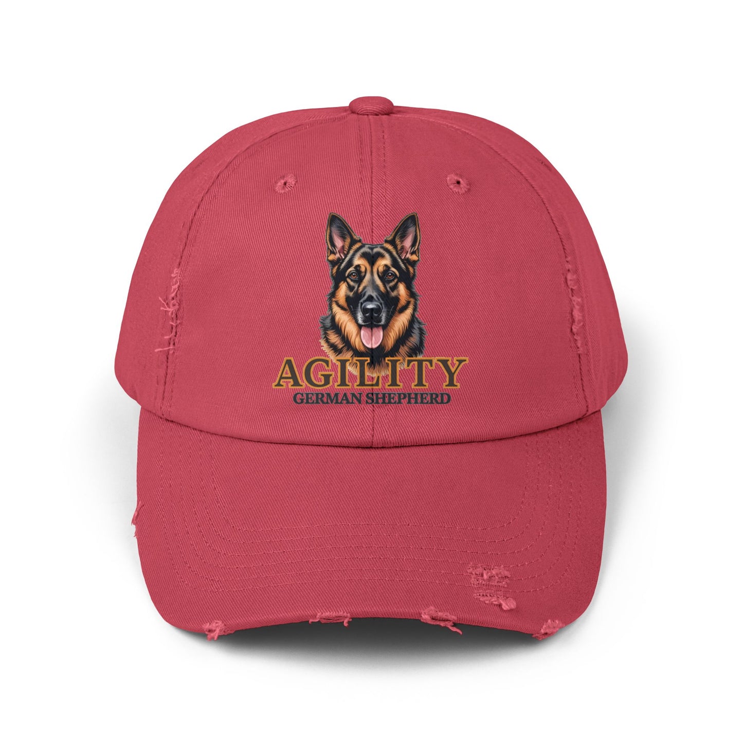 German Shepherd Agility Cap, Distressed Unisex Baseball Hat, Dog Lover Gift, Pet Training Accessory, Outdoor Sports Apparel