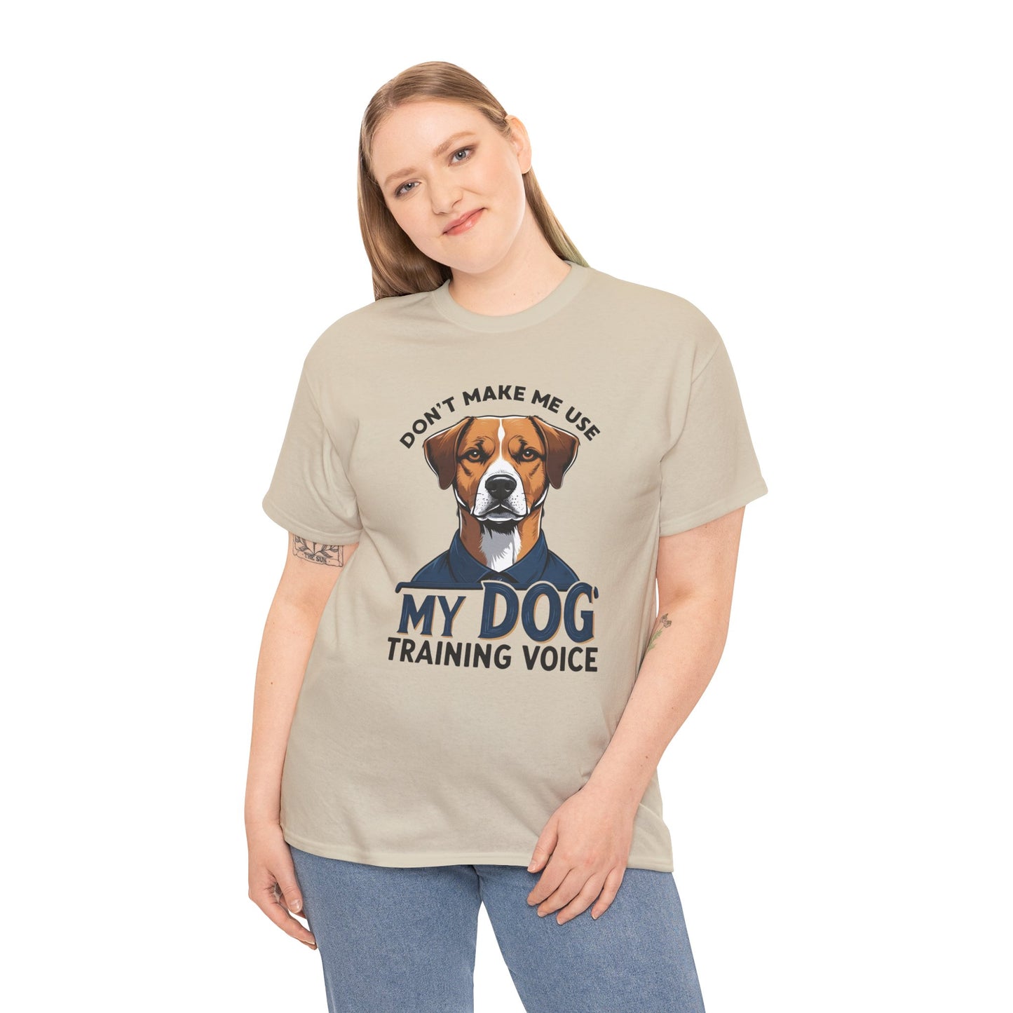 Dog Training T-Shirt - Don't Make Me Use My Dog Training Voice | Perfect Gift for Dog Owners, Casual Wear, Funny Dog Humor Shirt, Pet Training Apparel