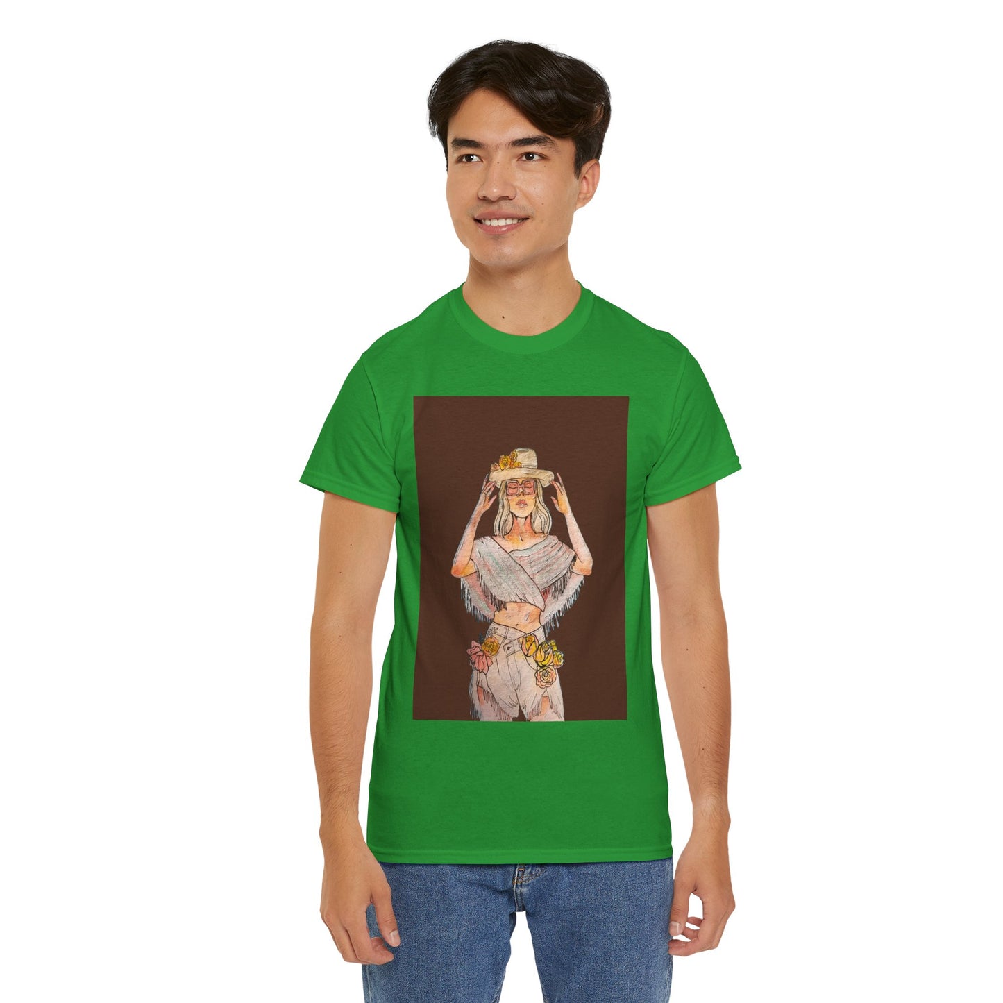 Bohemian Vibes Unisex Heavy Cotton Vintage Tee, Casual Wear, Summer Style Shirt, Gift for Her, Festival Outfit, Art-Inspired Apparel
