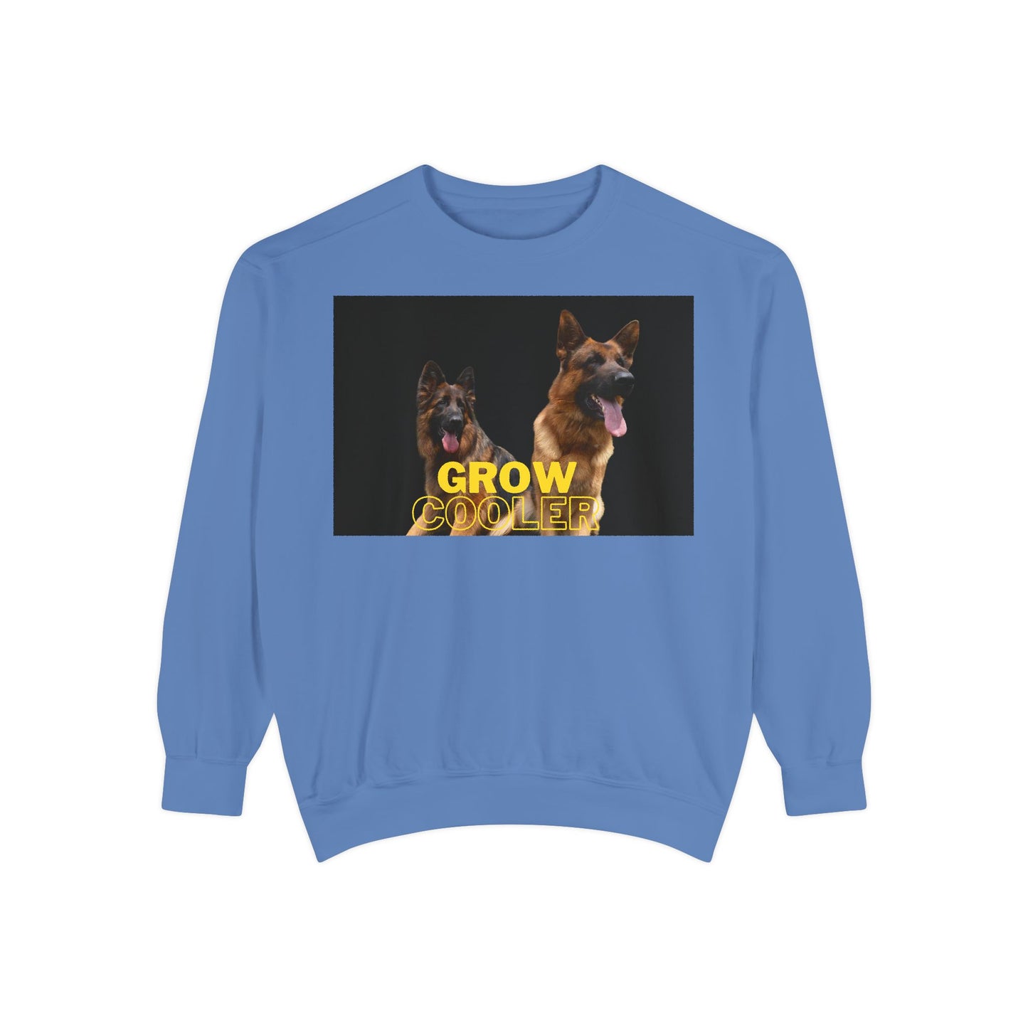 Unisex Dog Lover Sweatshirt With Two German Shepherds and Caption Grow Cooler