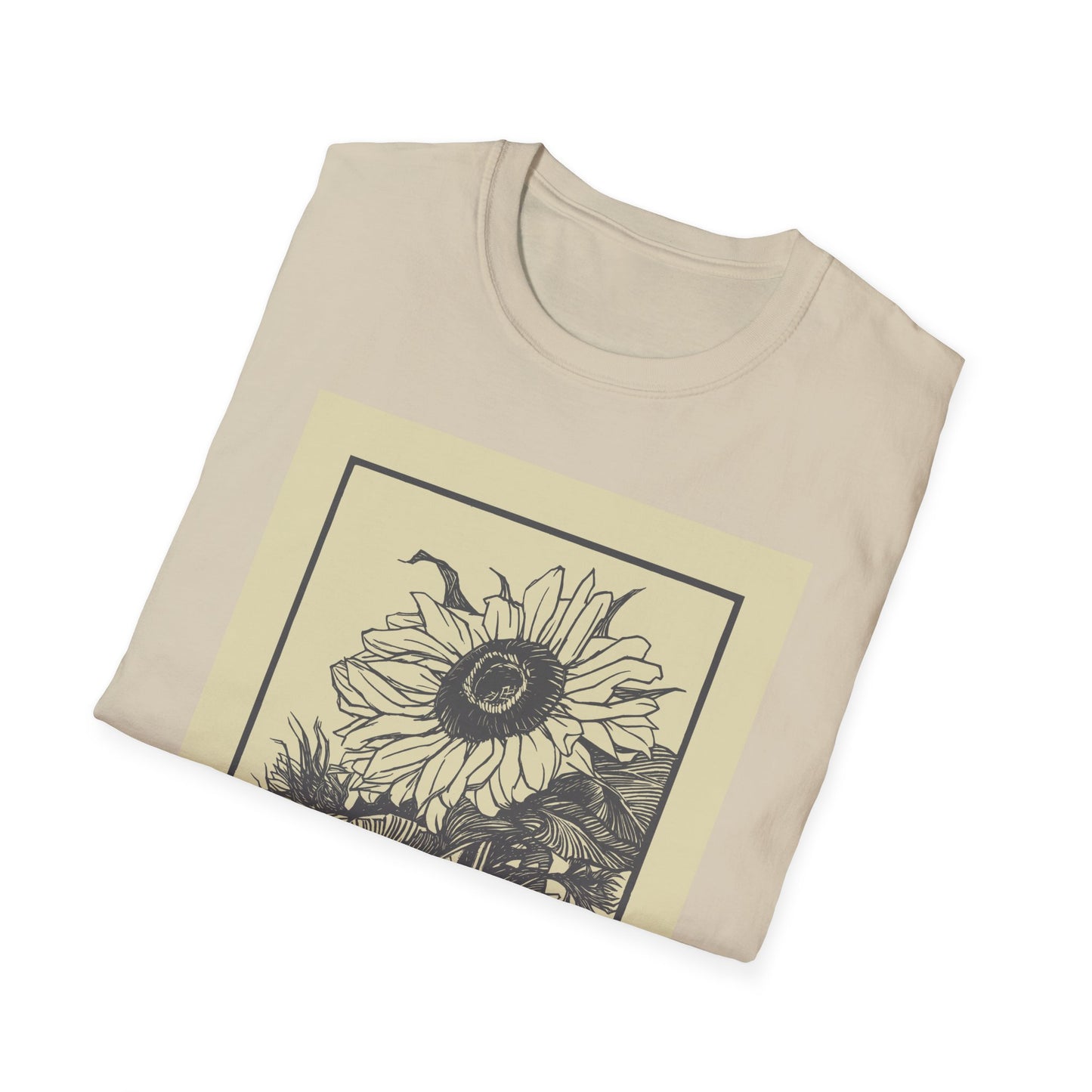 Vintage Sunflower Unisex T-Shirt, Softstyle Tee, Casual Wear, Nature Lover Gift, Summer Fashion, Homelands Design
