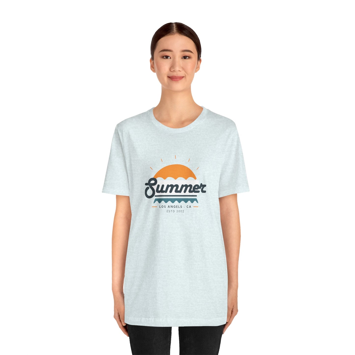 Summer Vibes Unisex Jersey Short Sleeve Tee, Beach Shirt, Casual Summer Wear, Gift for Friends, Coastal Adventure Top, LA Style Tee
