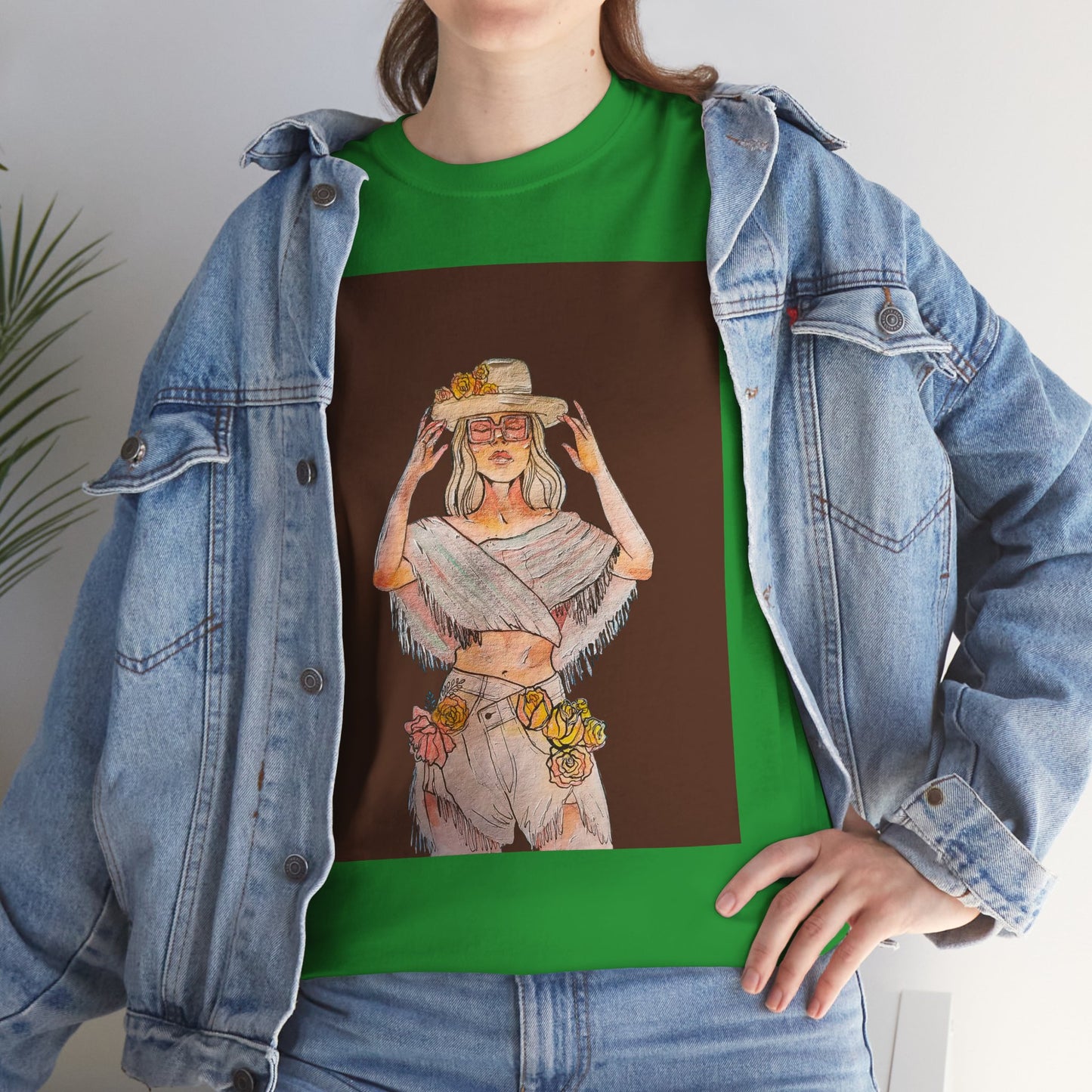 Bohemian Vibes Unisex Heavy Cotton Vintage Tee, Casual Wear, Summer Style Shirt, Gift for Her, Festival Outfit, Art-Inspired Apparel