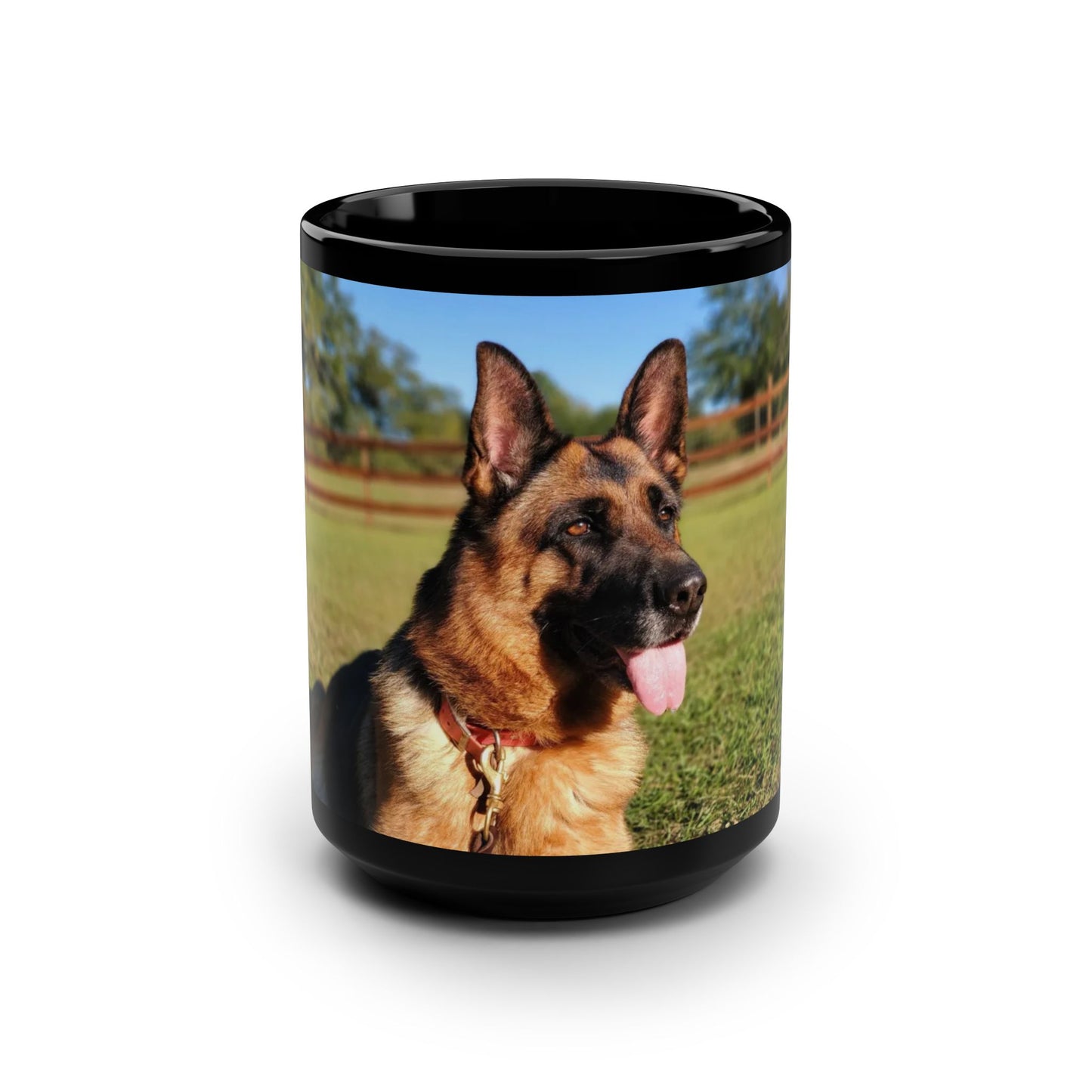 Black Dog Lover Black Ceramic Mug 15oz With a Showline German Shepherd