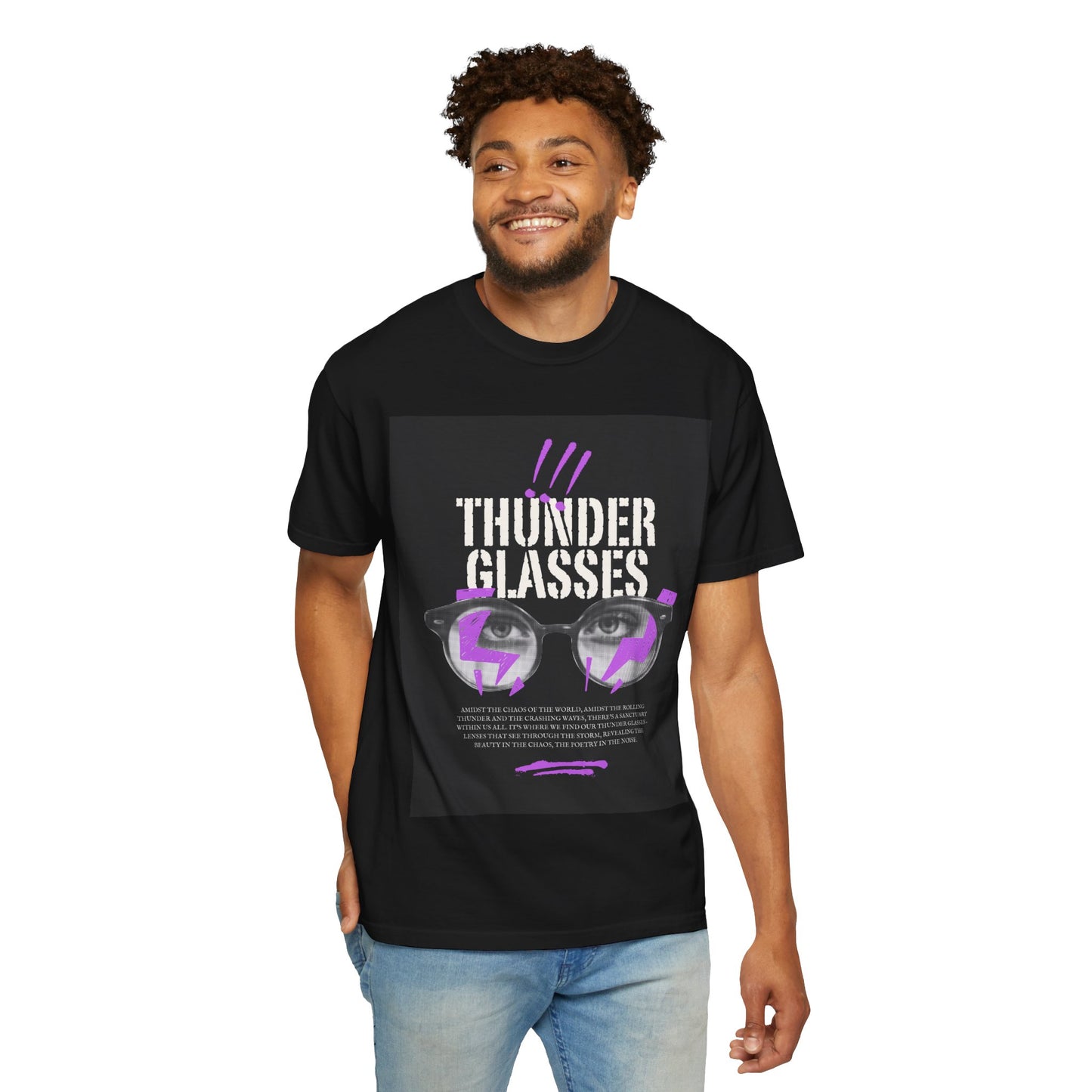 Thunder Glasses Unisex T-Shirt | Retro Graphic Tee for Music Lovers, Gift for Birthdays, Festivals, Unisex Style, Casual Wear