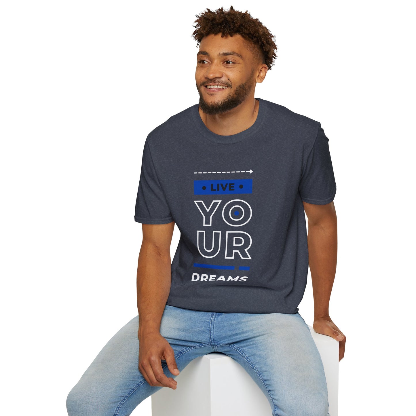 Live Your Dreams Unisex Softstyle T-Shirt, Inspirational Tee, Motivational Gift, Casual Wear, Daily Reminder, Empowerment Top