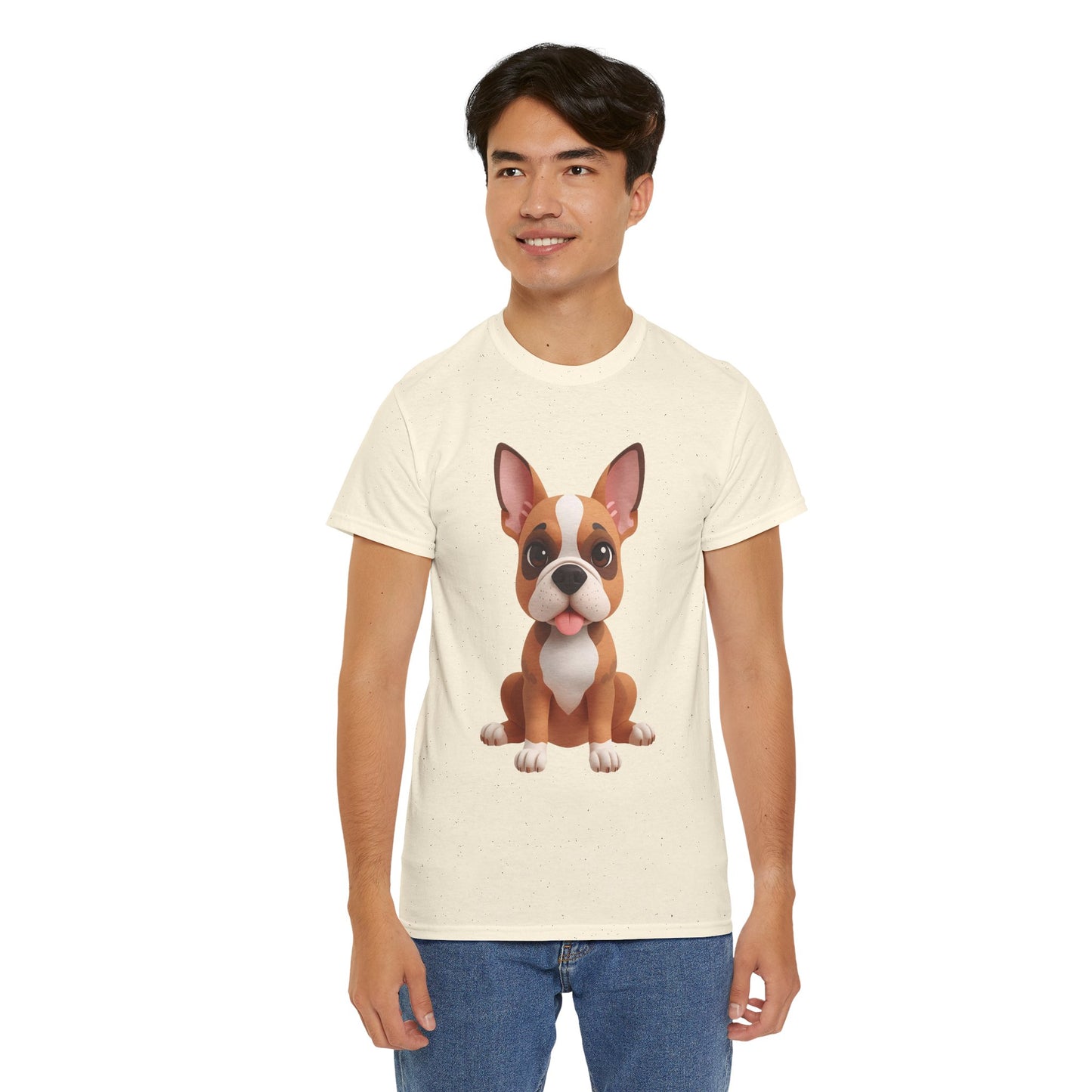 Cute 3D French Bulldog T-Shirt Unisex Heavy Cotton Tee, Dog Lover Gift