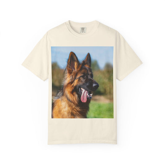 Unisex Dog Lover T-Shirt Featuring a Stunning Showline German Shepherd Puppy Leaving Tongue Out