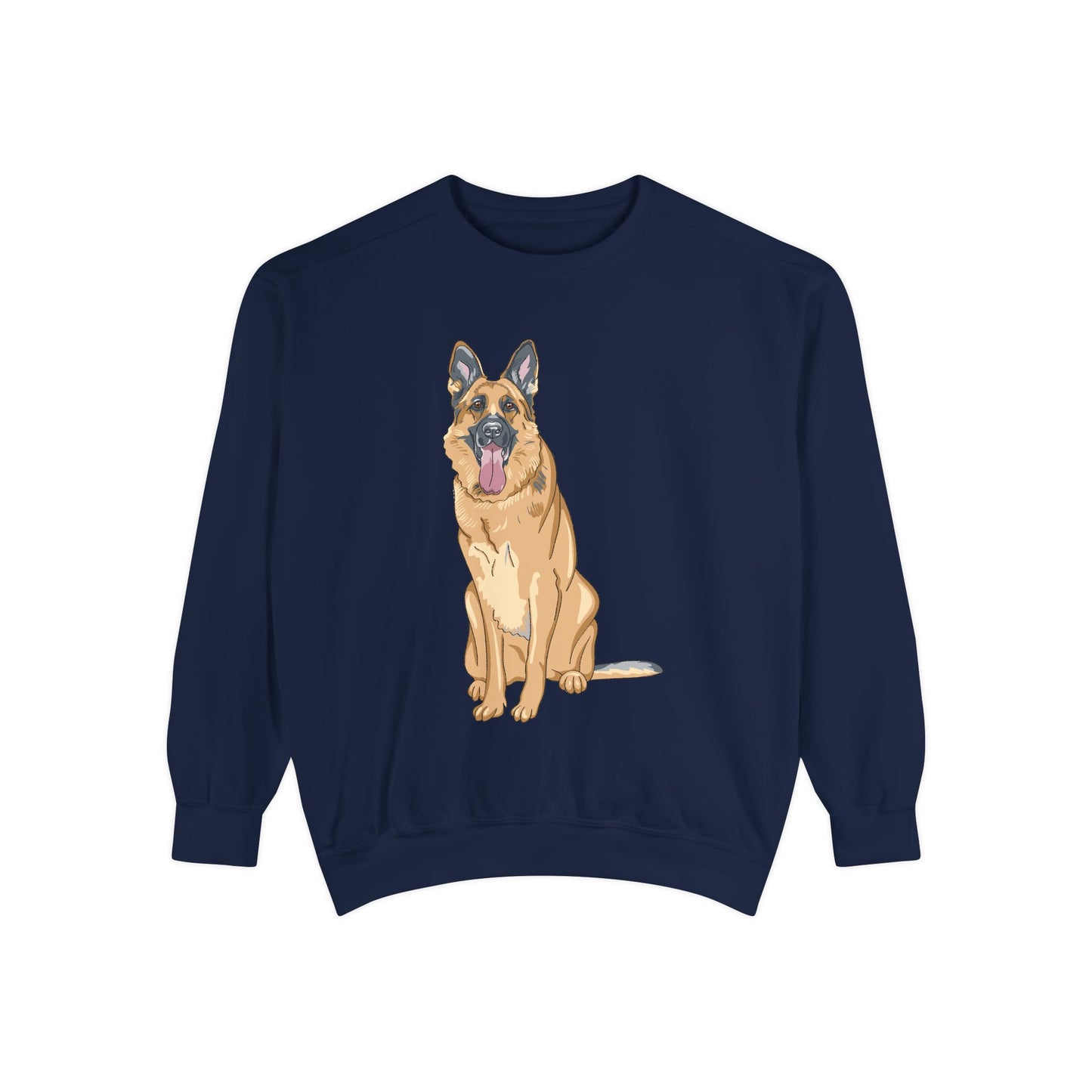 Unisex Dog Lover Sweatshirt With a Graphic of a German Shepherd Sloppily Standing