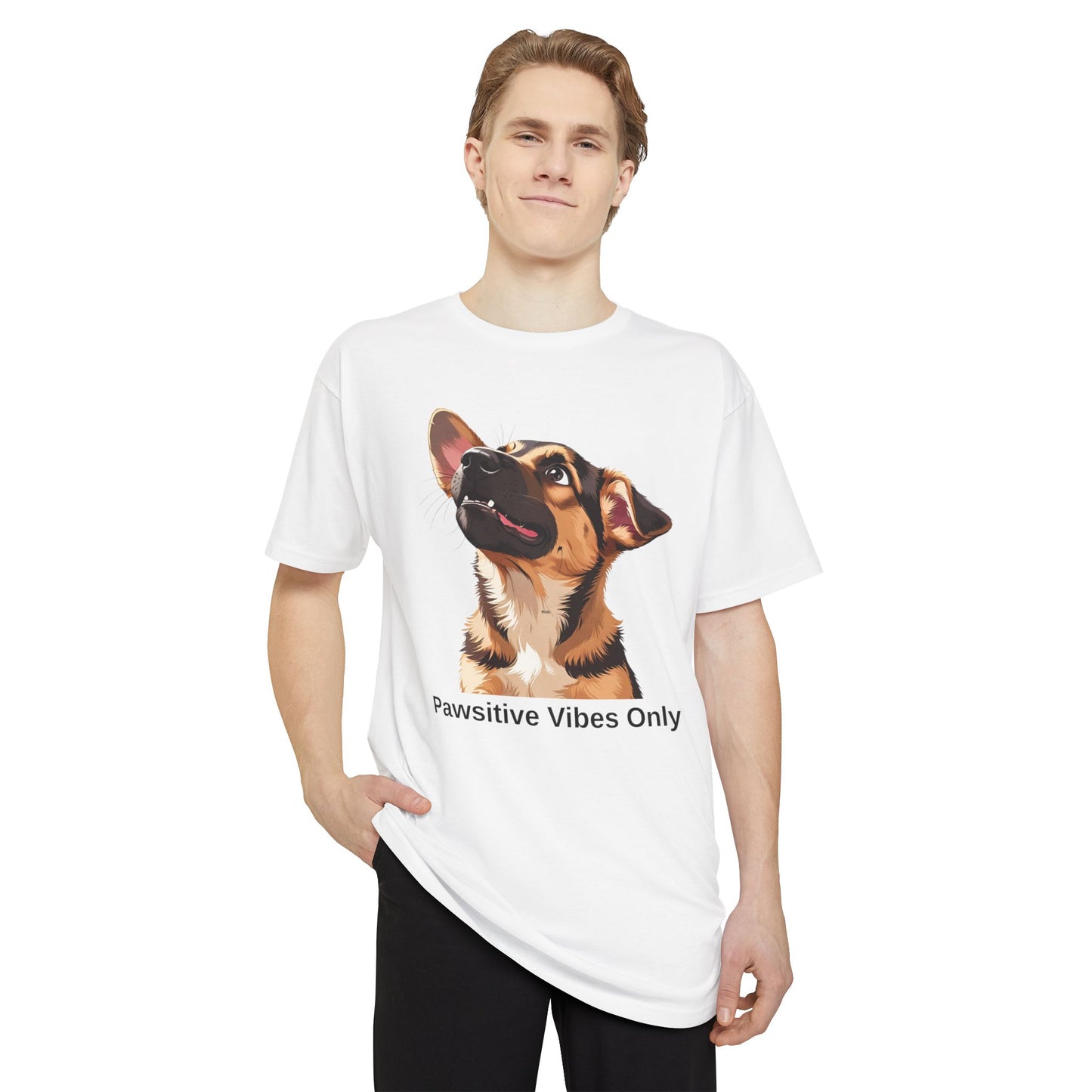 Pawsitive Vibes Only German Shepherd Puppy Urban Tee, Dog Lover Shirt, Casual Everyday Wear, Gift for Animal Lovers, Unique Graphic Tee