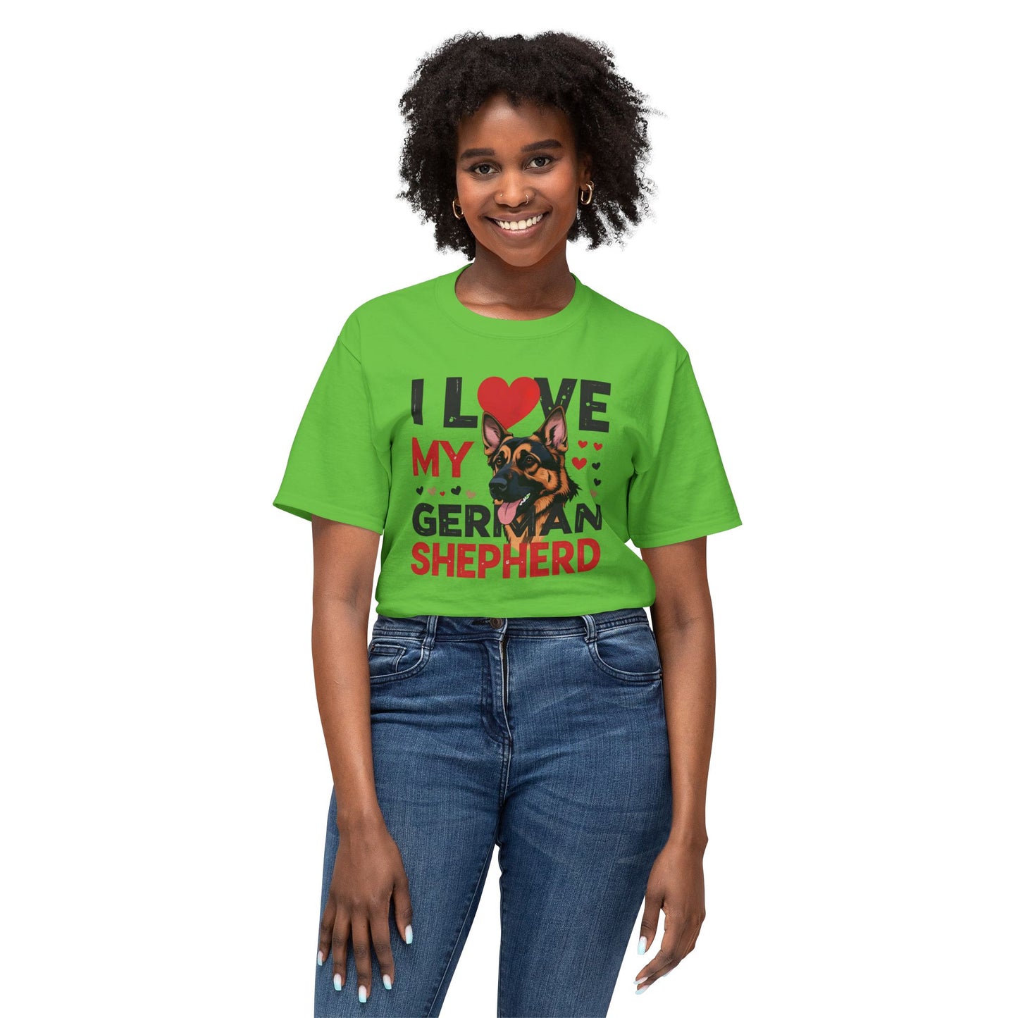 I Love My German Shepherd T-Shirt, Cute Dog Lover Gift, Pet Parent Apparel, Dog Adoption Celebration, Canine Lover's Tee