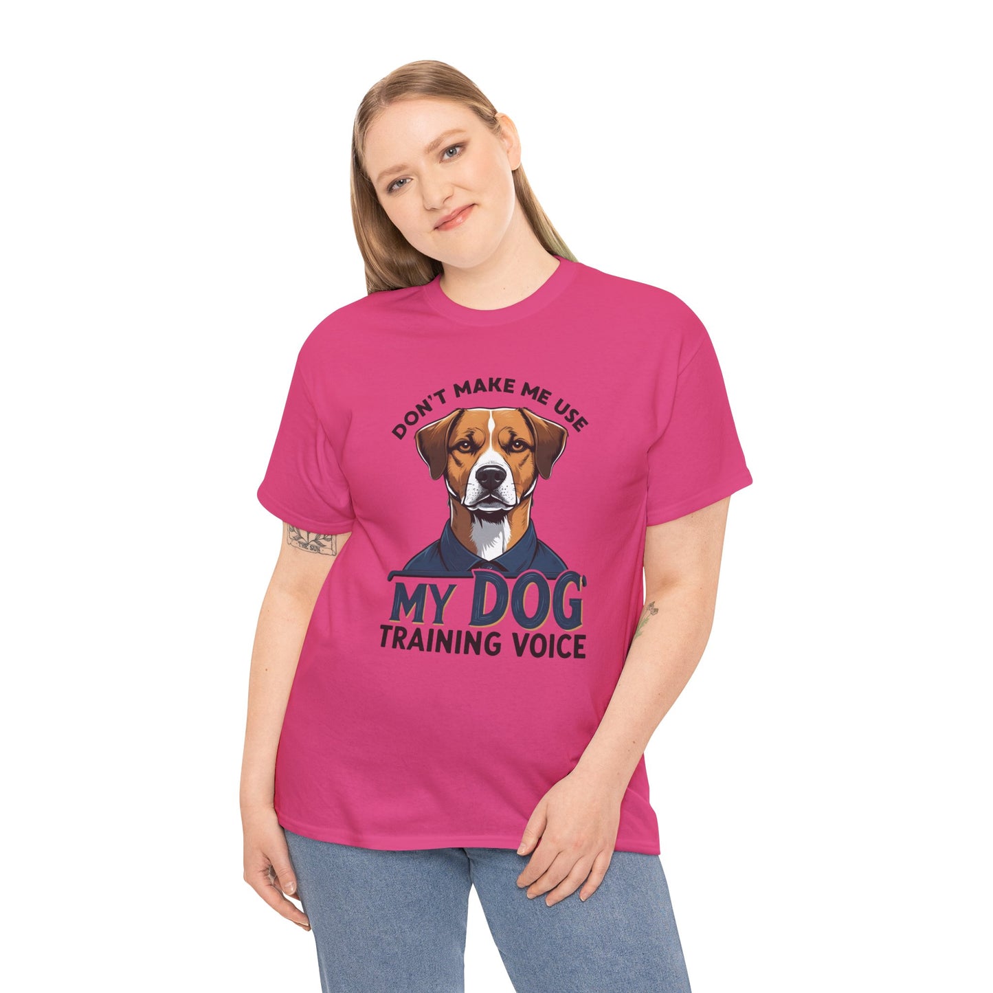 Dog Training T-Shirt - Don't Make Me Use My Dog Training Voice | Perfect Gift for Dog Owners, Casual Wear, Funny Dog Humor Shirt, Pet Training Apparel