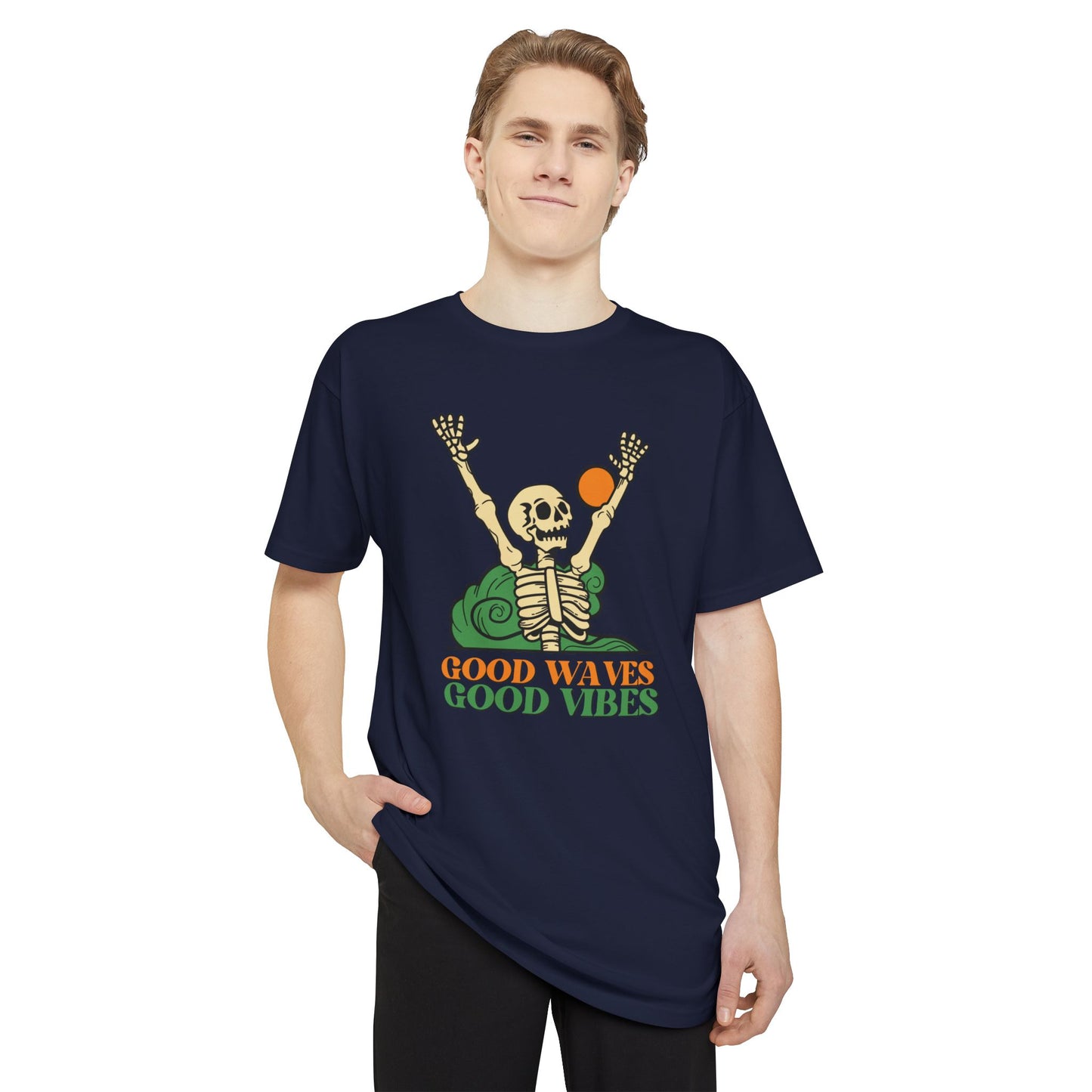 Good Waves Good Vibes Unisex Tee | Casual Summer Shirt, Urban Streetwear, Gift for Beach Lovers, Music Festivals, Adventure Spirit