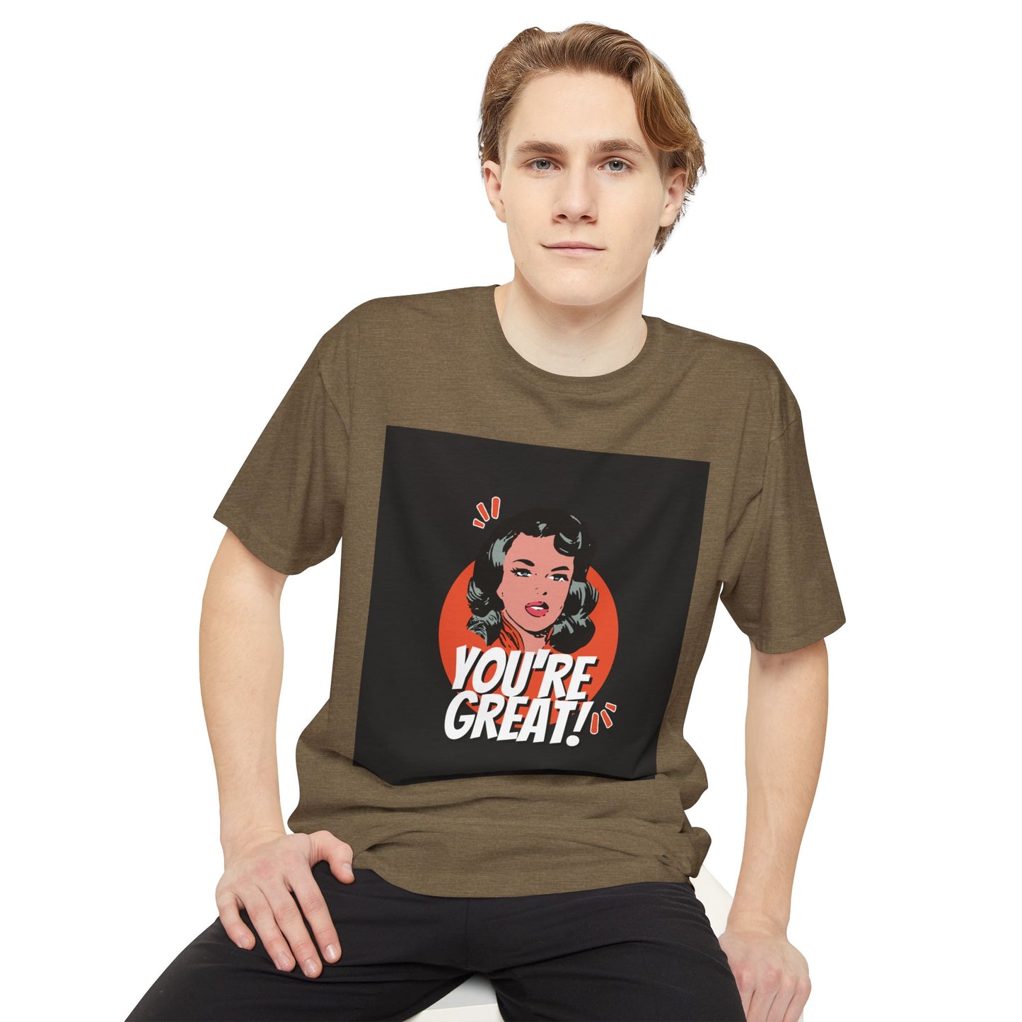 Unisex Long Body Urban Tee - "You're Great!" Graphic Tee, Casual Streetwear, Positive Affirmation Shirt, Gift for Friends, Everyday Style