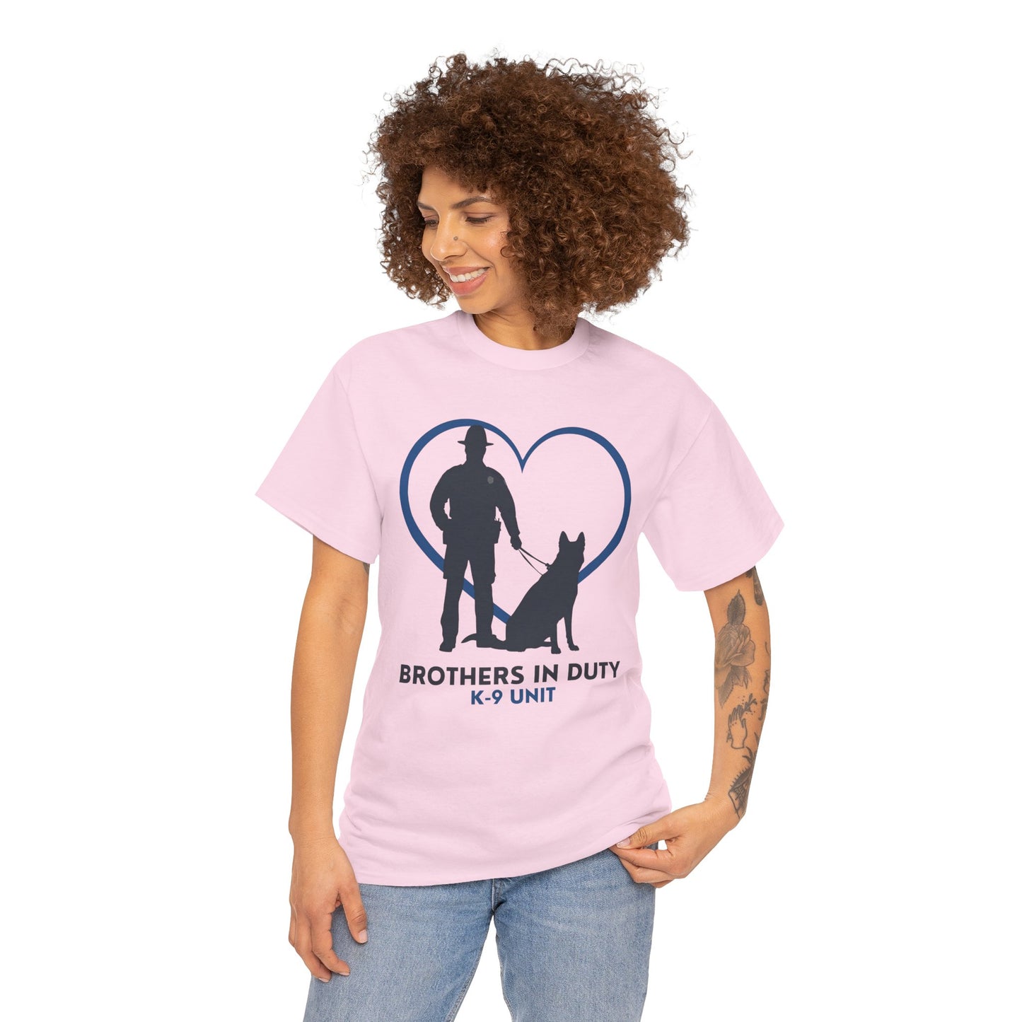 Heartfelt K-9 Unit Tee - Brothers In Duty | Police Officer Gift, Dog Lover Shirt, Law Enforcement Apparel