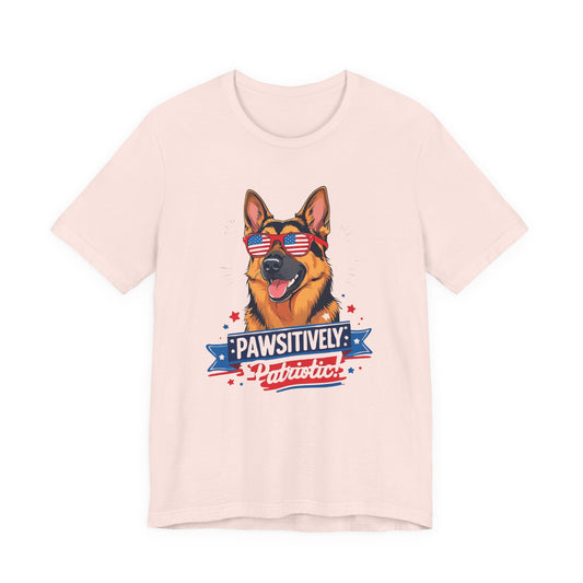 Pawsitively Patriotic German Shepherd Dog Tee, Unisex T-Shirt, Perfect for Summer Celebrations, Pet Lovers Gift, 4th of July Apparel