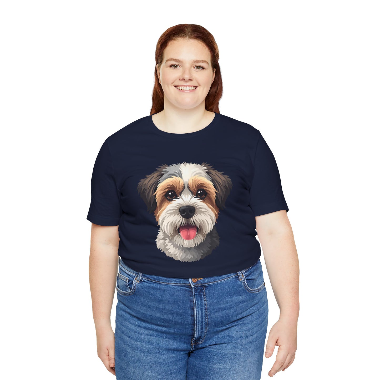 Unisex Dog Lover T-Shirt Featuring a 3D Design of Cute Fluffy Bichon Frise Mix | Gift for Dog Owners