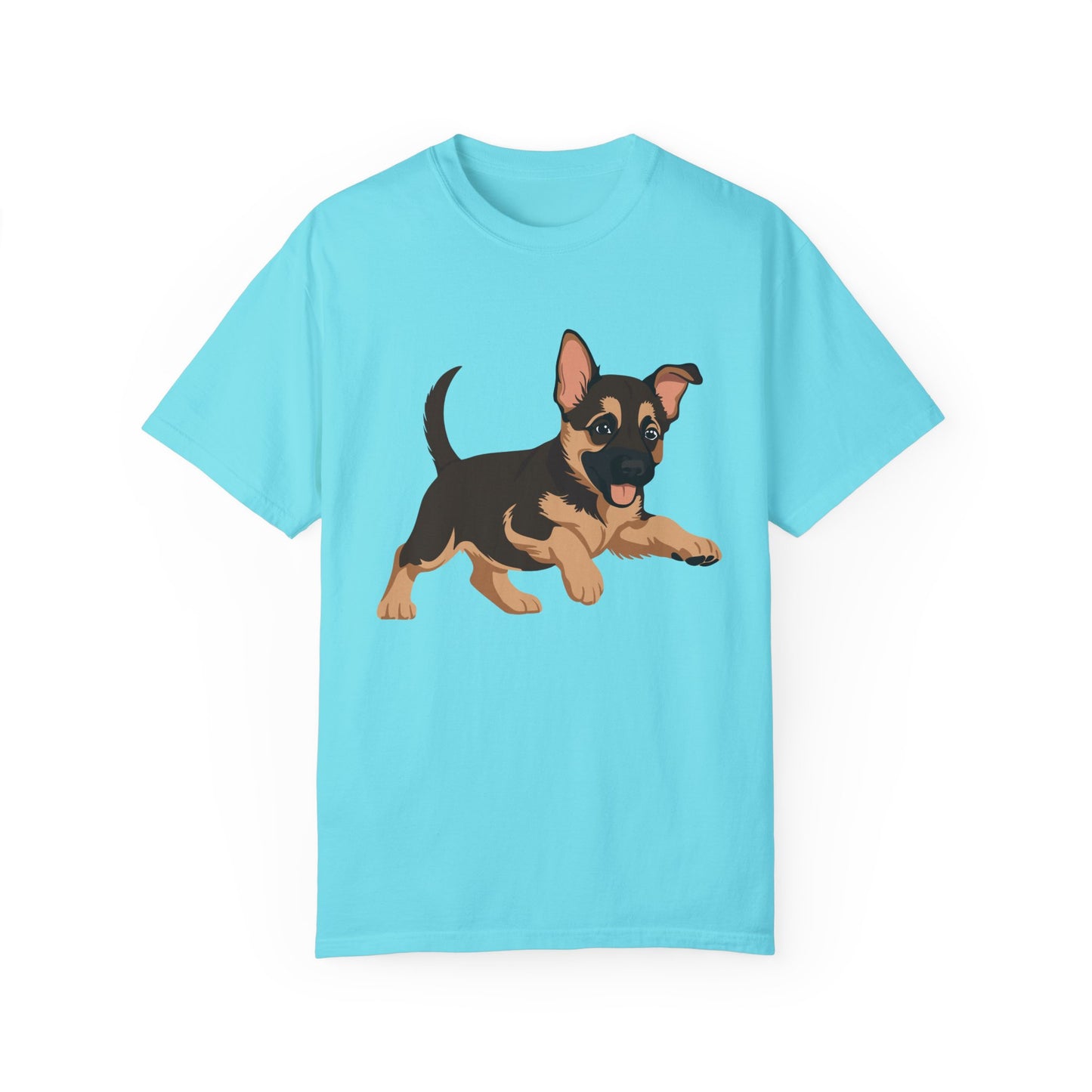 Unisex Dog Lover T-Shirt With a Graphic of Cute Playing German Shepherd Puppy