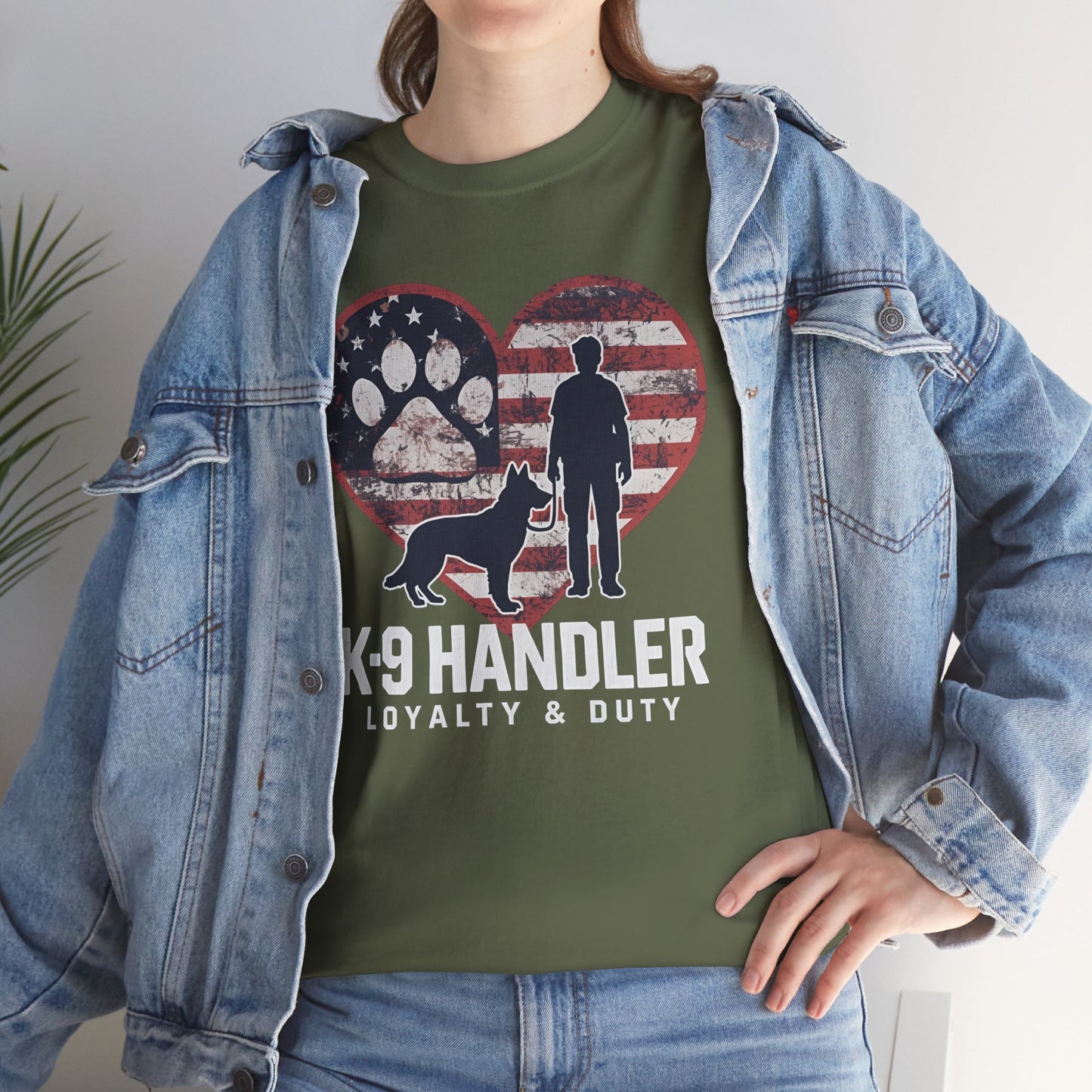 K-9 Handler Heart Tee | Loyalty & Duty T-Shirt | Dog Lover Gift, Police Support Shirt
