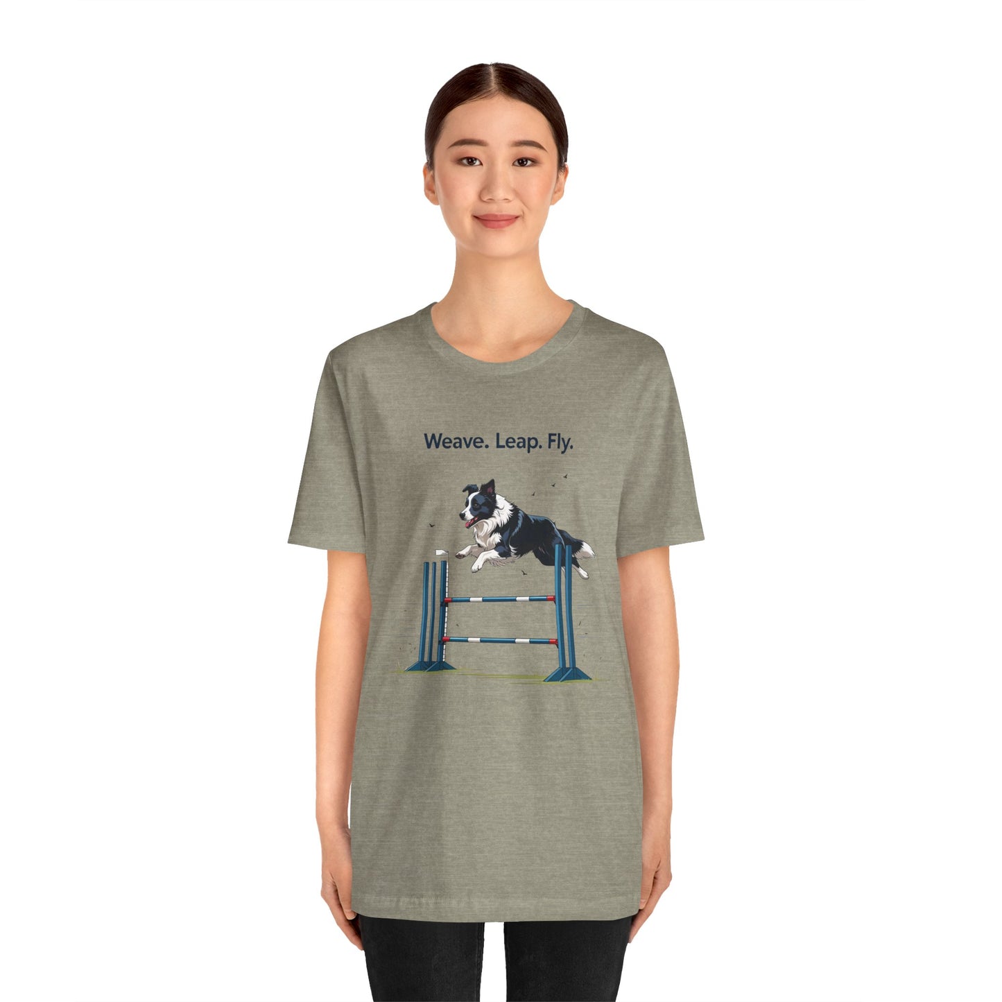 Dog Agility Spirit T-Shirt, Weave Leap Fly Tee, Gifts for Dog Lovers, Pet Enthusiasts, Animal Lovers T-Shirt, Casual Wear, Dog Show Gear