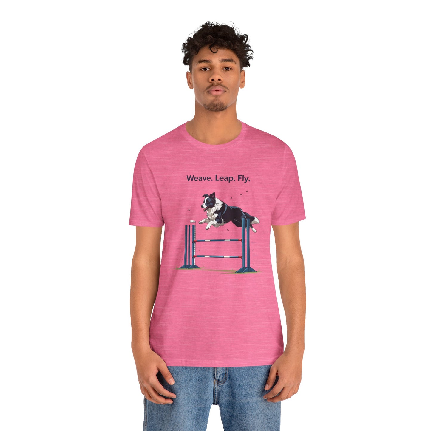 Dog Agility Spirit T-Shirt, Weave Leap Fly Tee, Gifts for Dog Lovers, Pet Enthusiasts, Animal Lovers T-Shirt, Casual Wear, Dog Show Gear