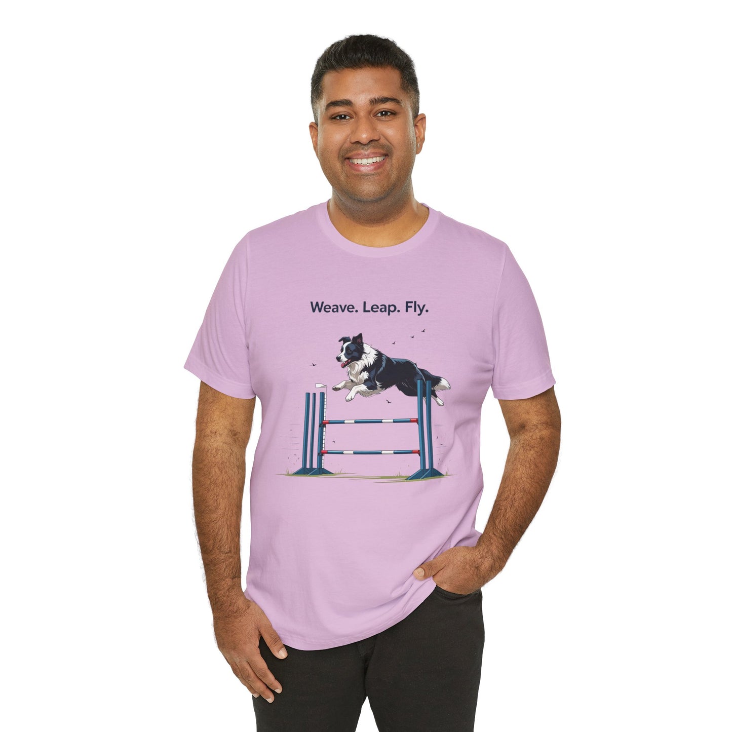 Dog Agility Spirit T-Shirt, Weave Leap Fly Tee, Gifts for Dog Lovers, Pet Enthusiasts, Animal Lovers T-Shirt, Casual Wear, Dog Show Gear
