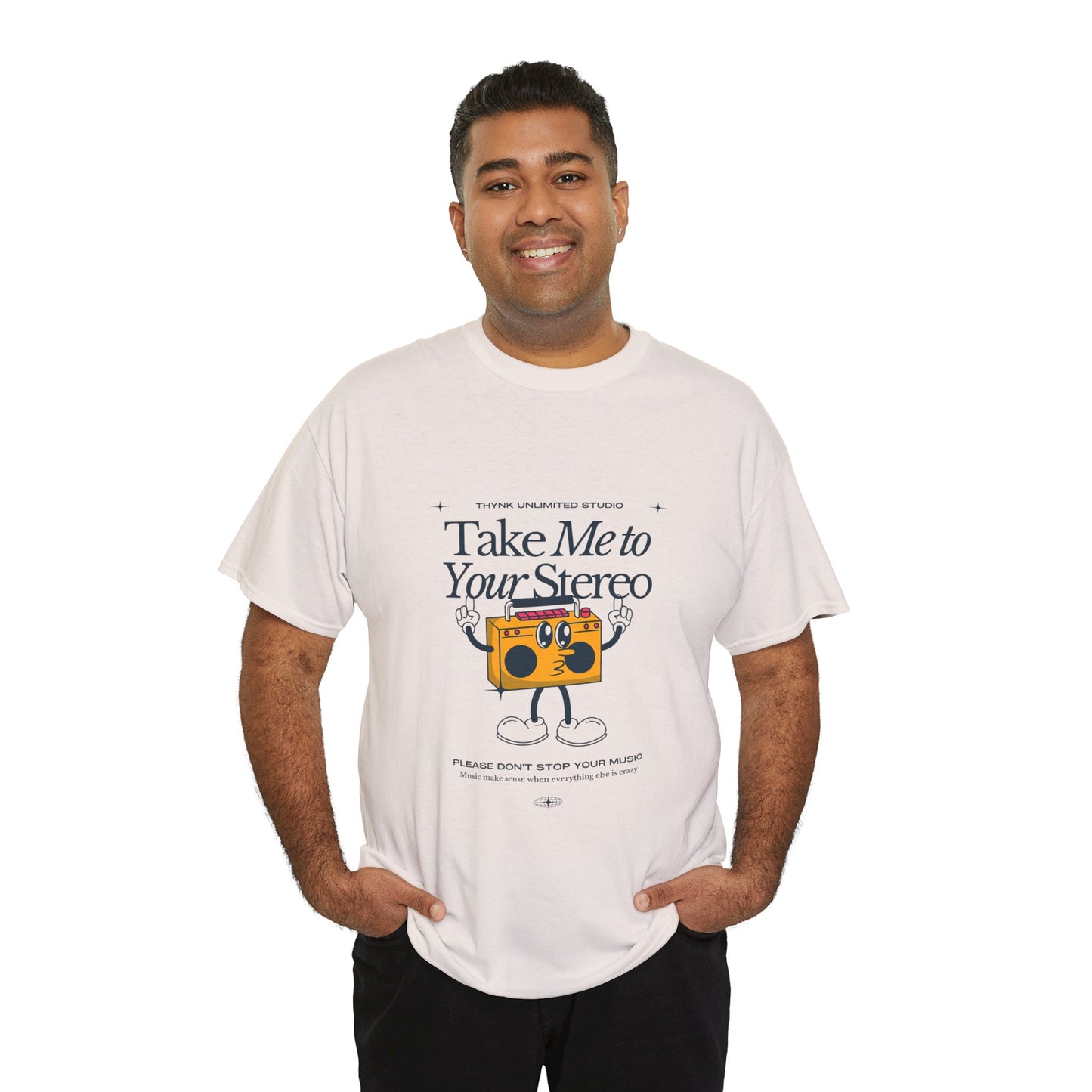 Retro Music Lover Tee - Take Me To Your Stereo, Vintage Style Shirt, Graphic T-Shirt, Unisex Cotton Top, Perfect Gift for Musicians, Summer Outfit