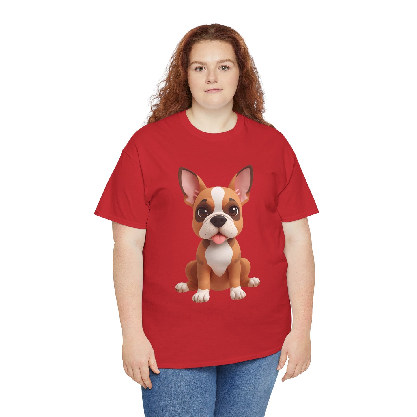 Cute 3D French Bulldog T-Shirt Unisex Heavy Cotton Tee, Dog Lover Gift