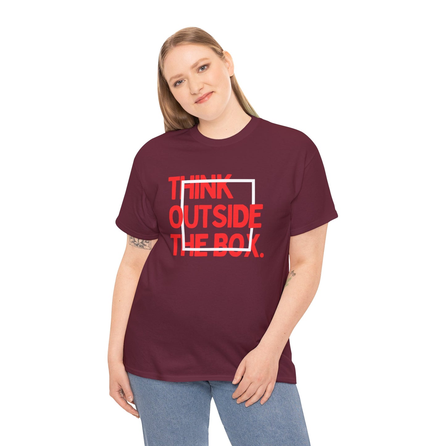 Creative Thinking Unisex Cotton Tee - Thin Out of Box, Inspirational Shirt, Motivational Gifts, Trendy Top for All Occasions, Perfect for Dreamers