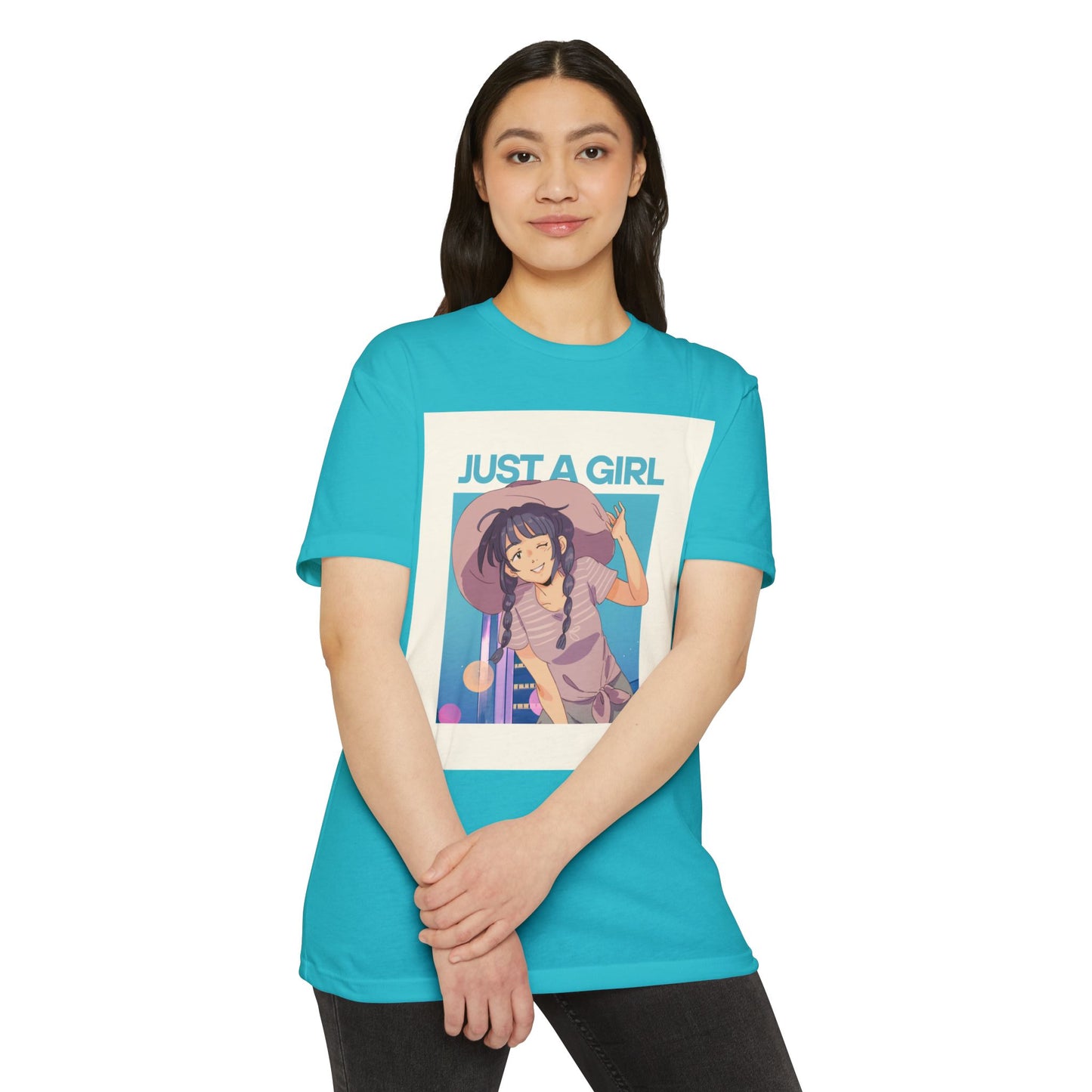 Just A Girl Graphic T-Shirt, Cute Casual Tee for Women, Summer Fashion, Anime Lover Gift, Everyday Wear