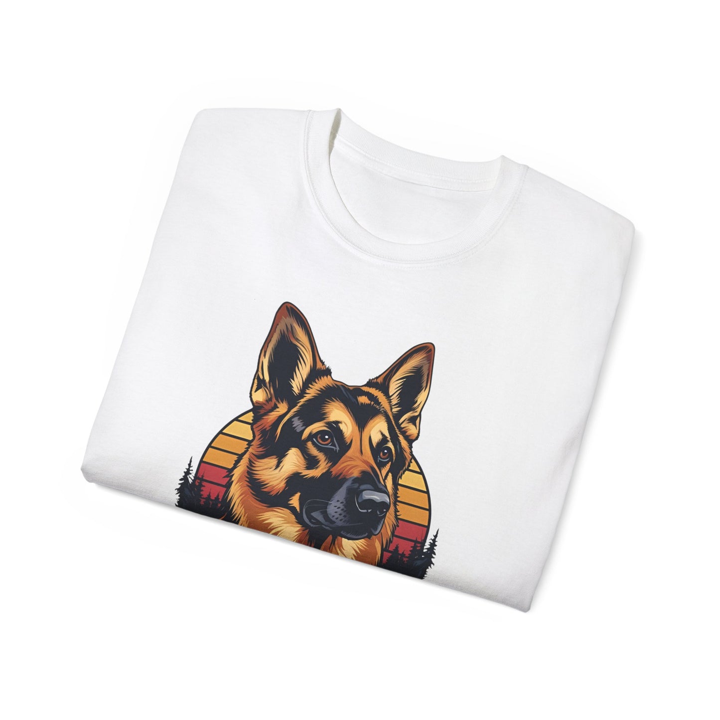 German Shepherd Ultra Cotton Tee, Dog Lover Gift, Retro Design, Pet Owner Shirt, Animal Apparel, Birthday Gift, Casual Wear